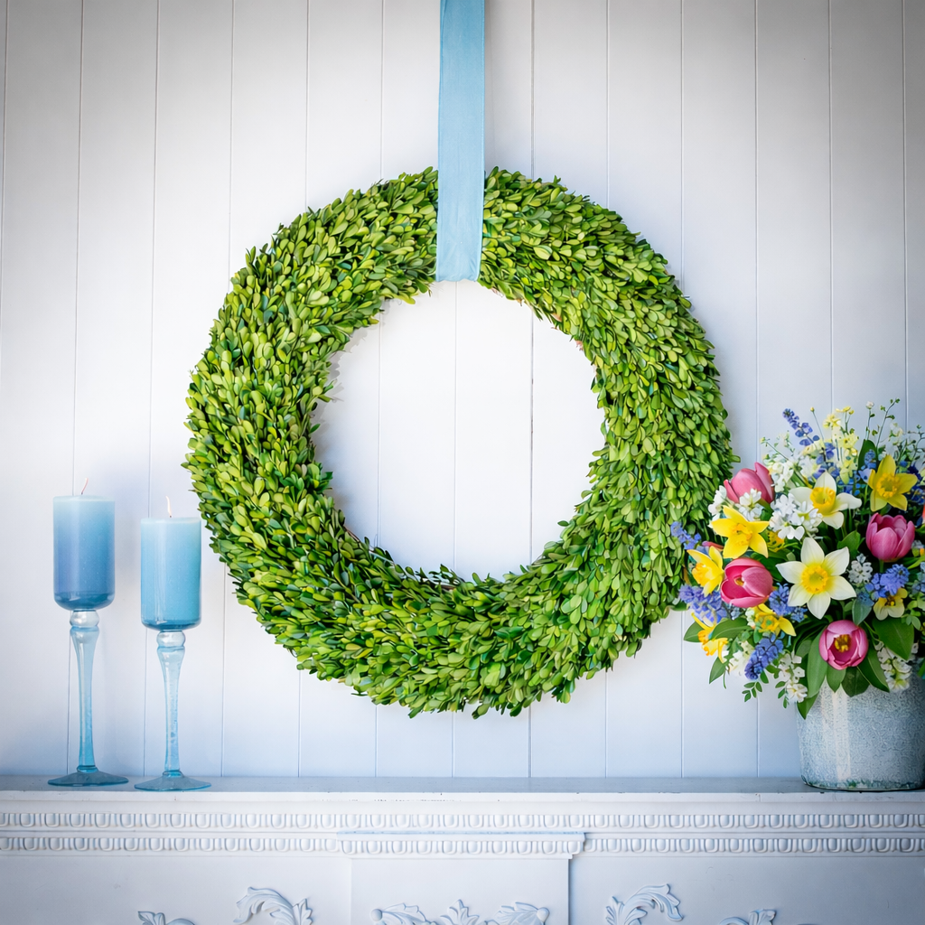 Preserved Boxwood Regal Wreath 30"