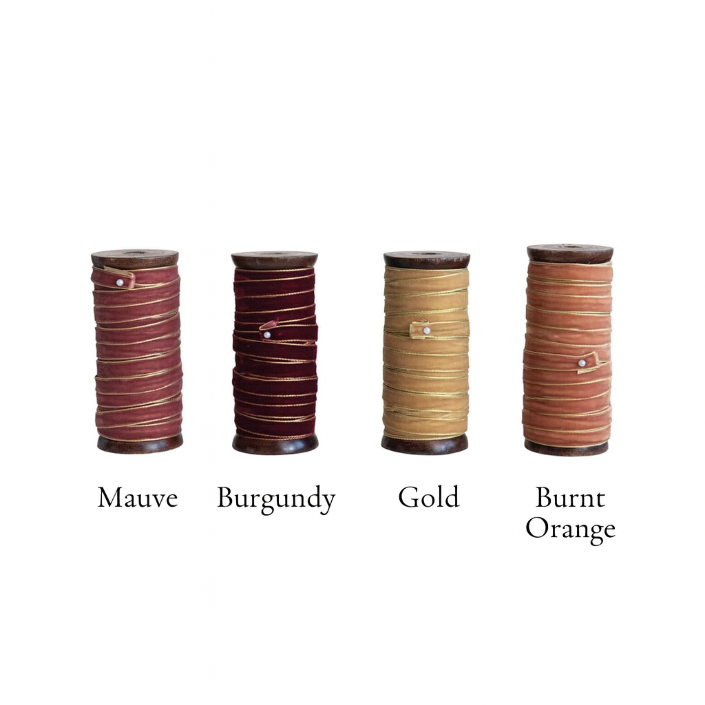 Velvet Ribbon with Metallic Edge