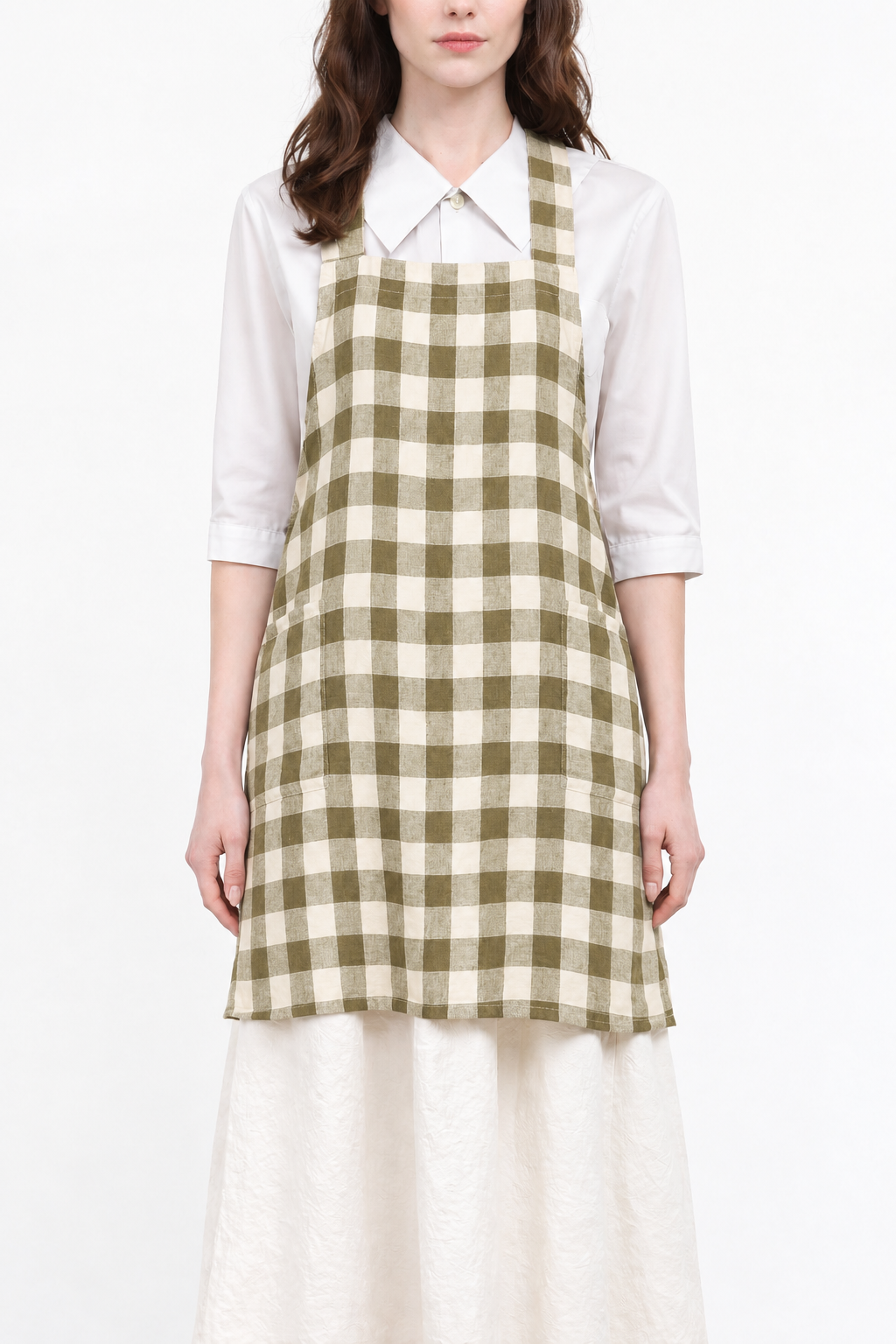Canvas Vintage Vichy Apron in Laurier