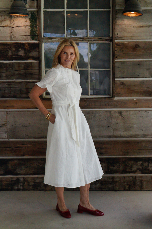 Aria Midi Dress-Soft White