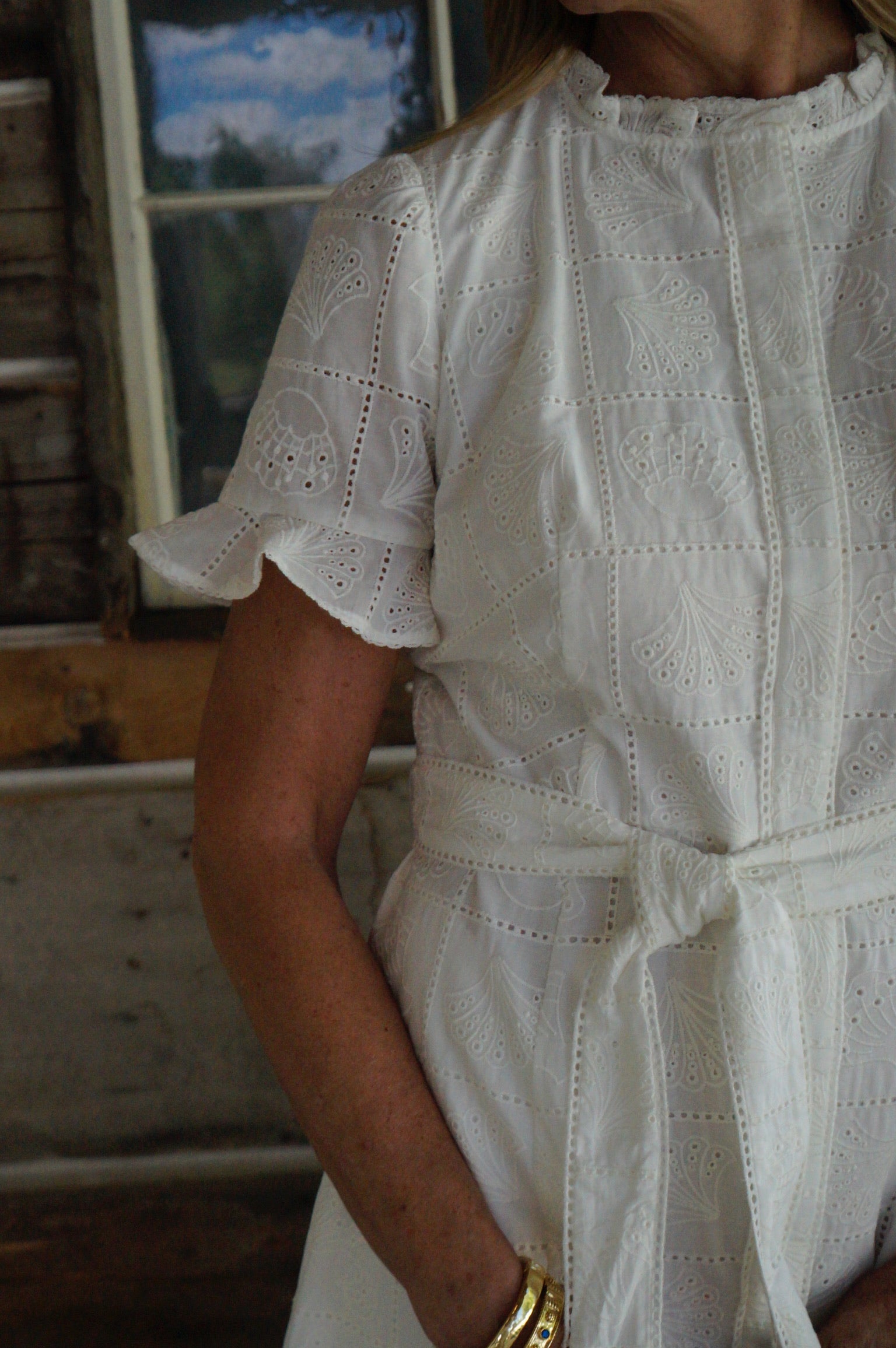 Aria Midi Dress-Soft White