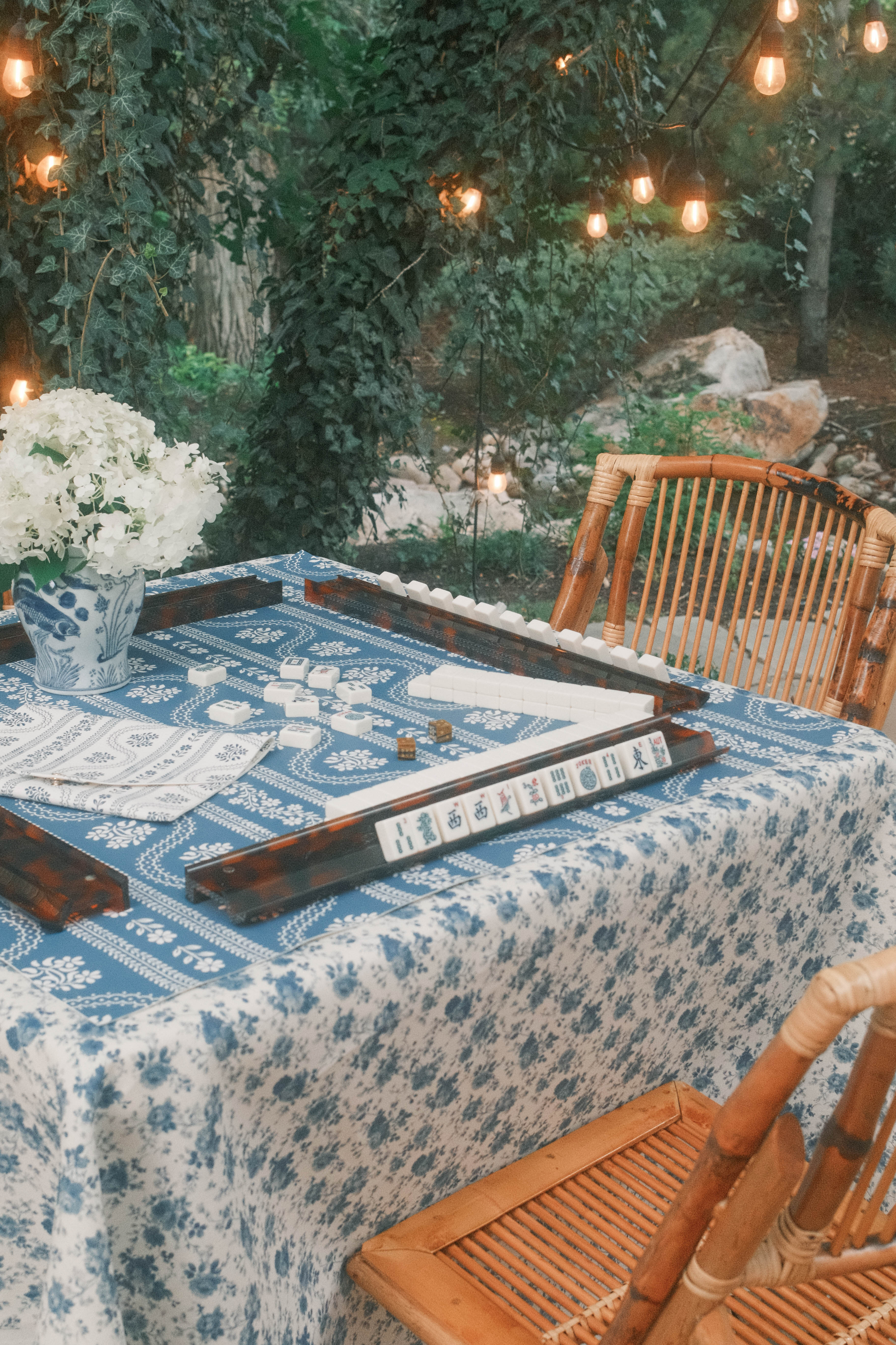 Mahjong Cotton Tablecloth