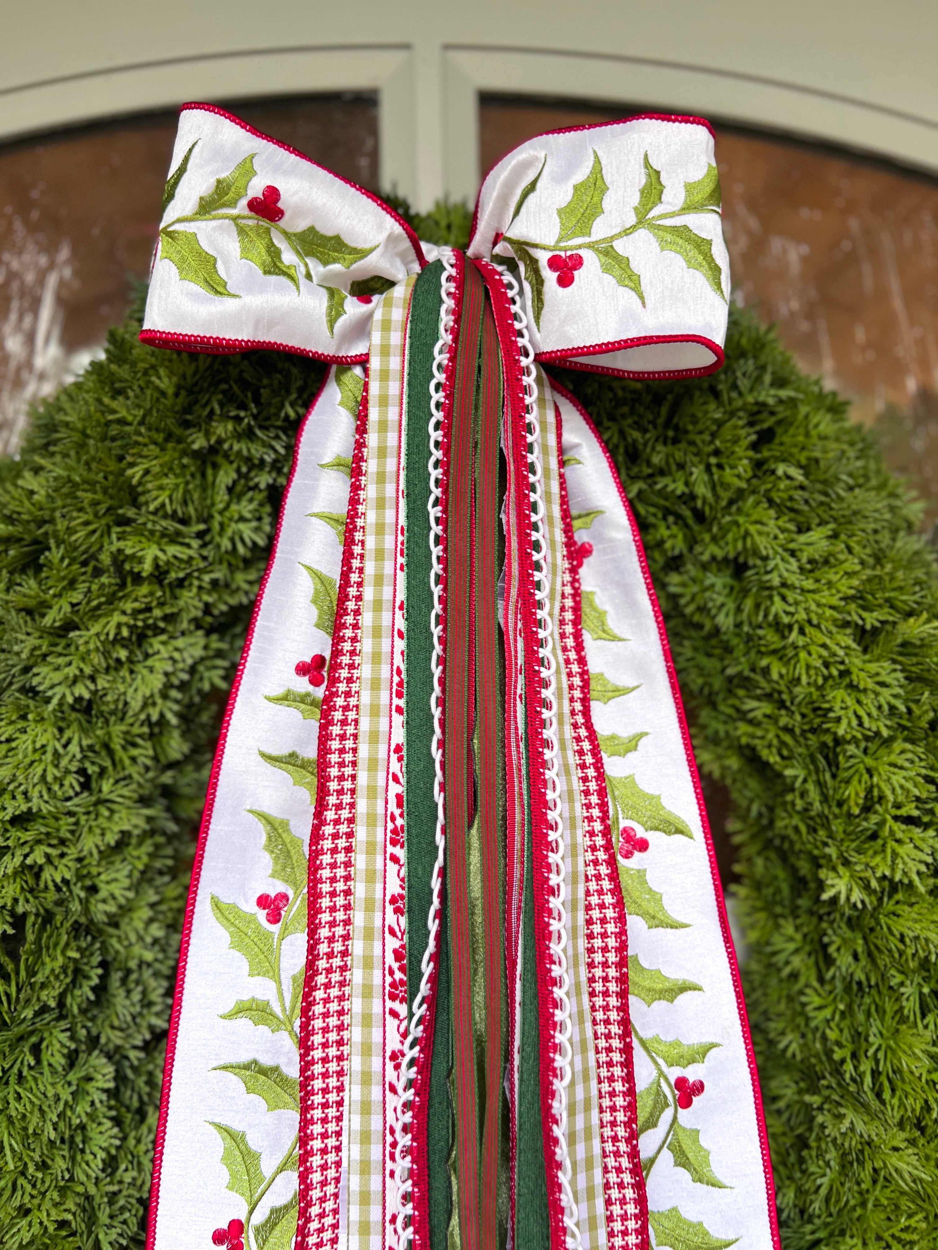 Holly and Ivy Wreath Ribbon