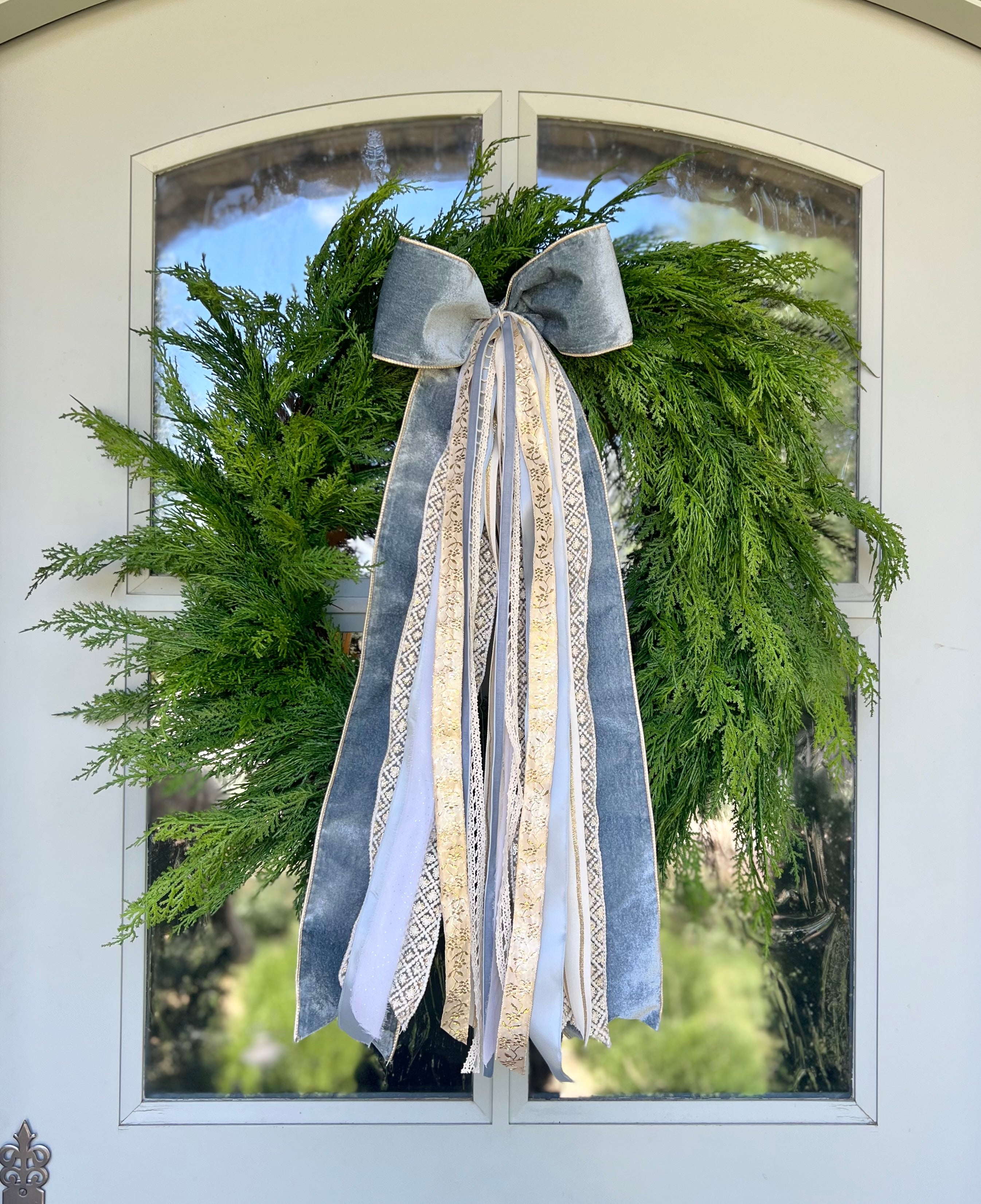 LUXE Winter Wedgwood Wreath Ribbon