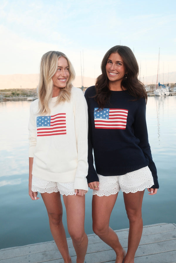 Navy American Flag Sweater