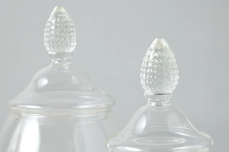 Glass Teardrop Jar with Lid Set