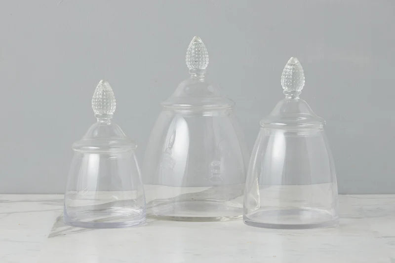 Glass Teardrop Jar with Lid Set