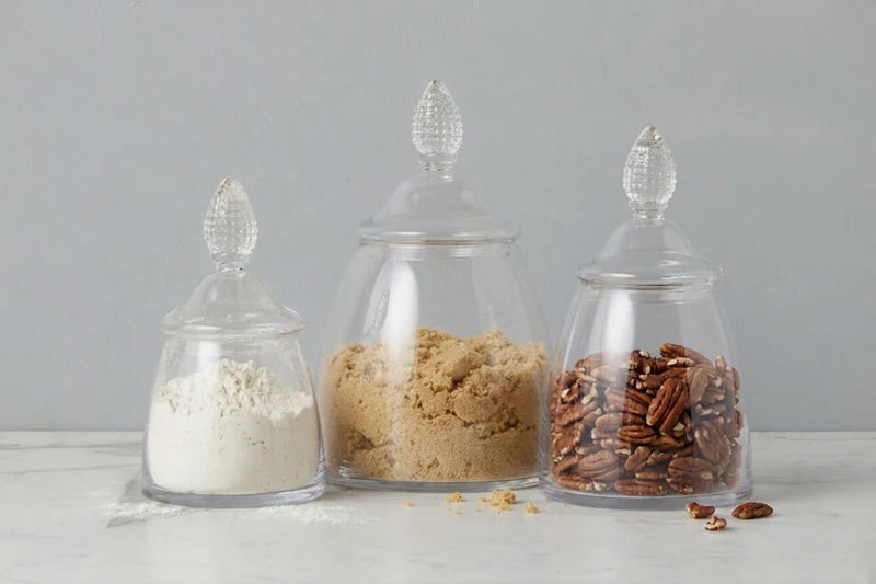 Glass Teardrop Jar with Lid Set