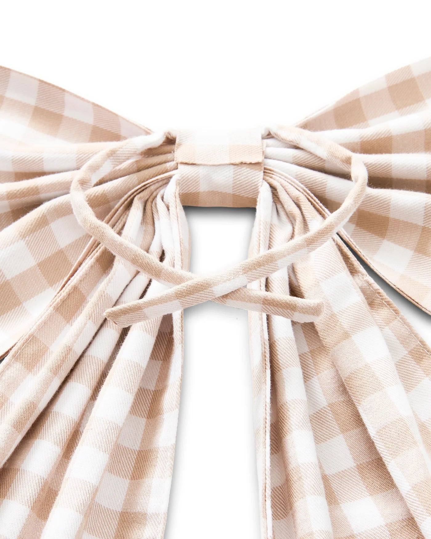 Camel Gingham Wreath Bow