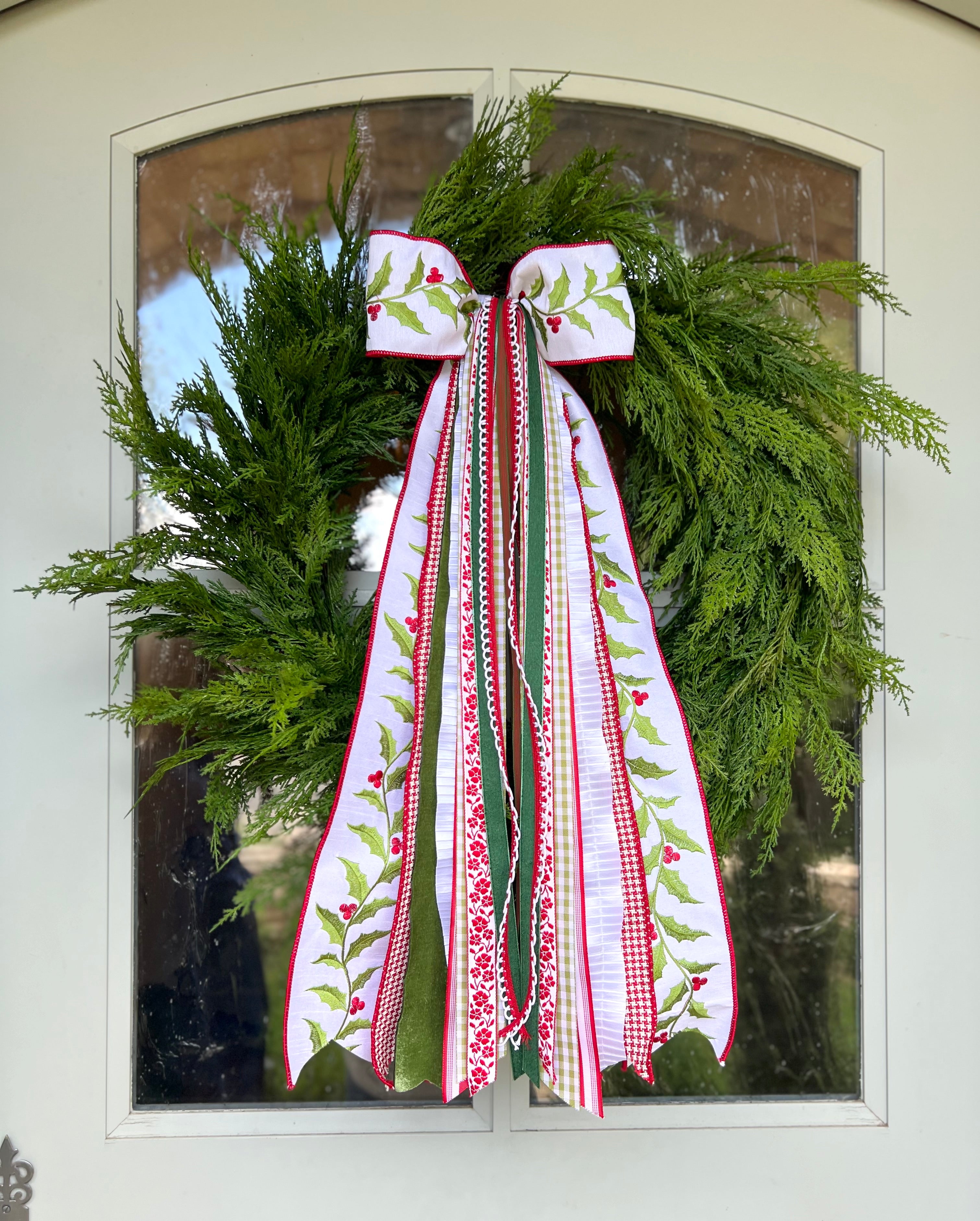 Holly and Ivy Wreath Ribbon