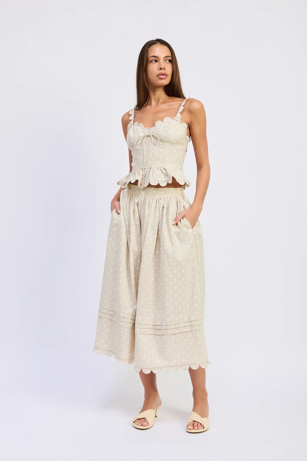 Elise Embroidered Midi Skirt