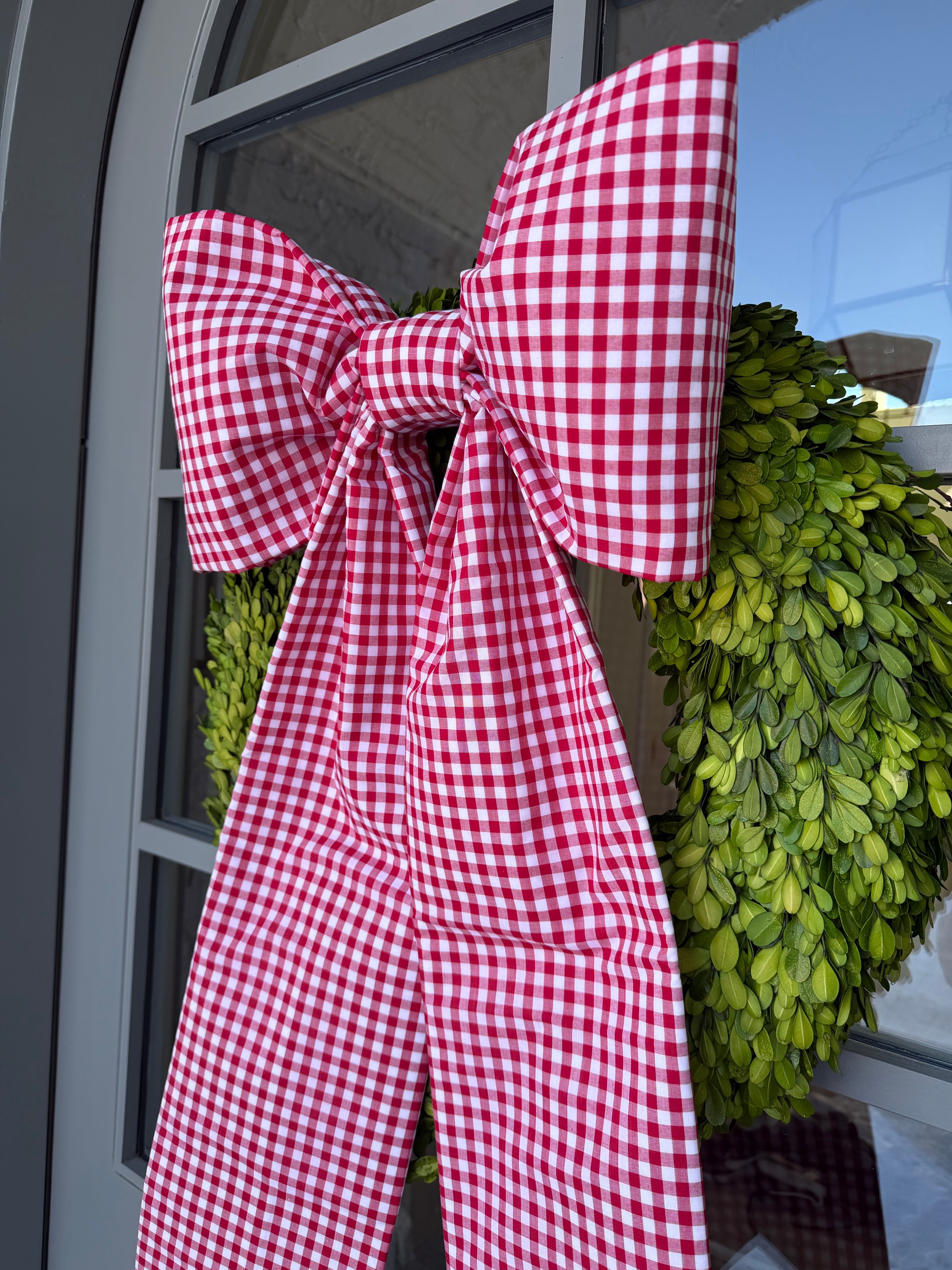 Large Red Gingham Bow