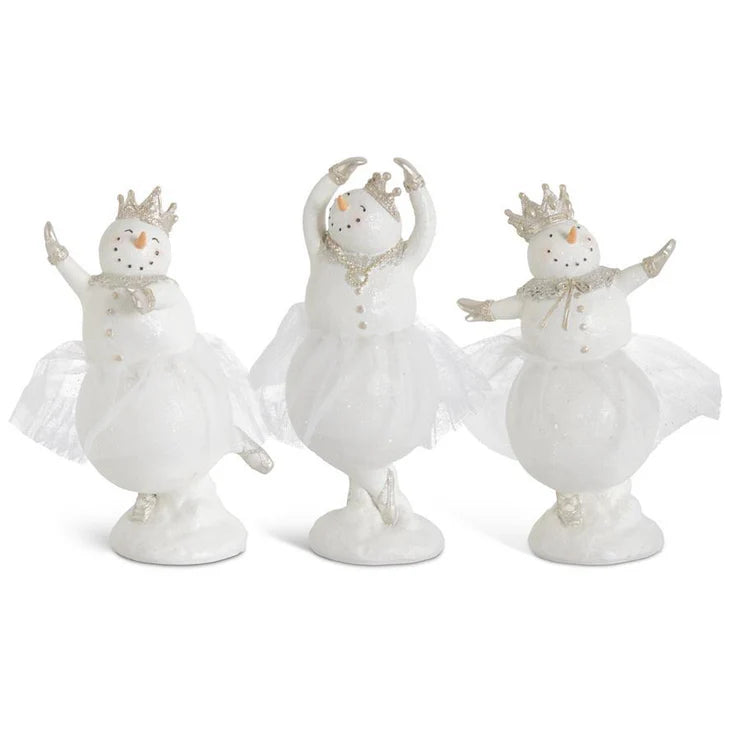 Assorted Glittered Snow Lady Ballerinas w/Tulle Tutu Ornaments