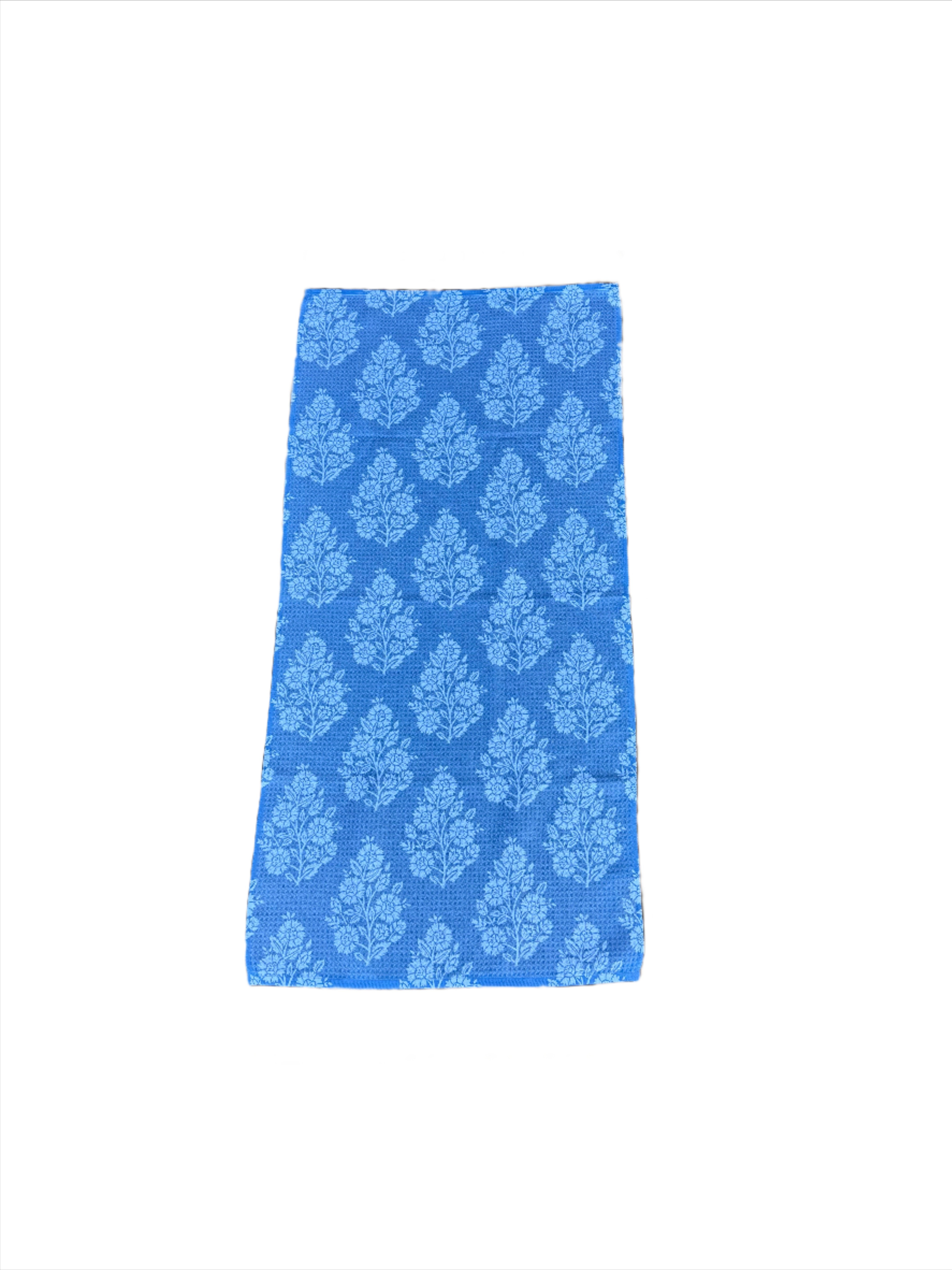 Summer Collection:  Dusty Blue/White Flower Kitchen Towel