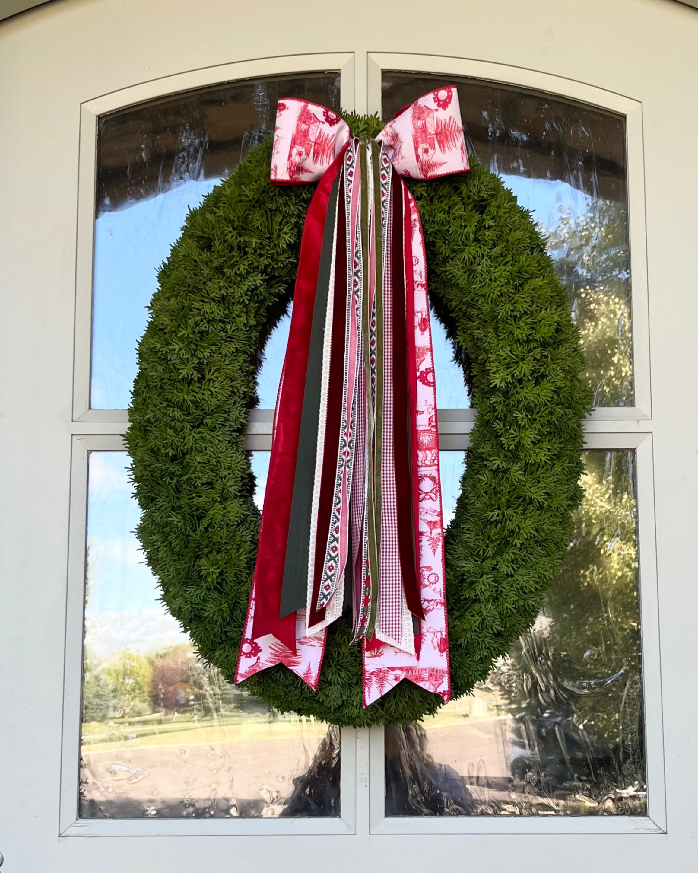 Noël Toile Wreath Ribbon
