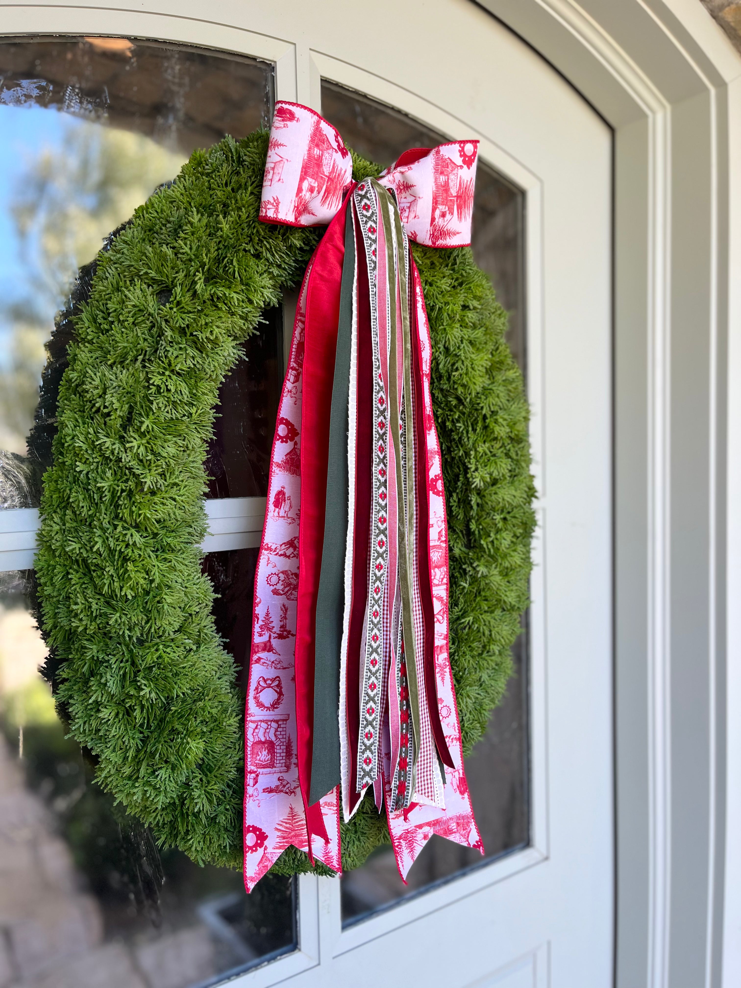 Noël Toile Wreath Ribbon