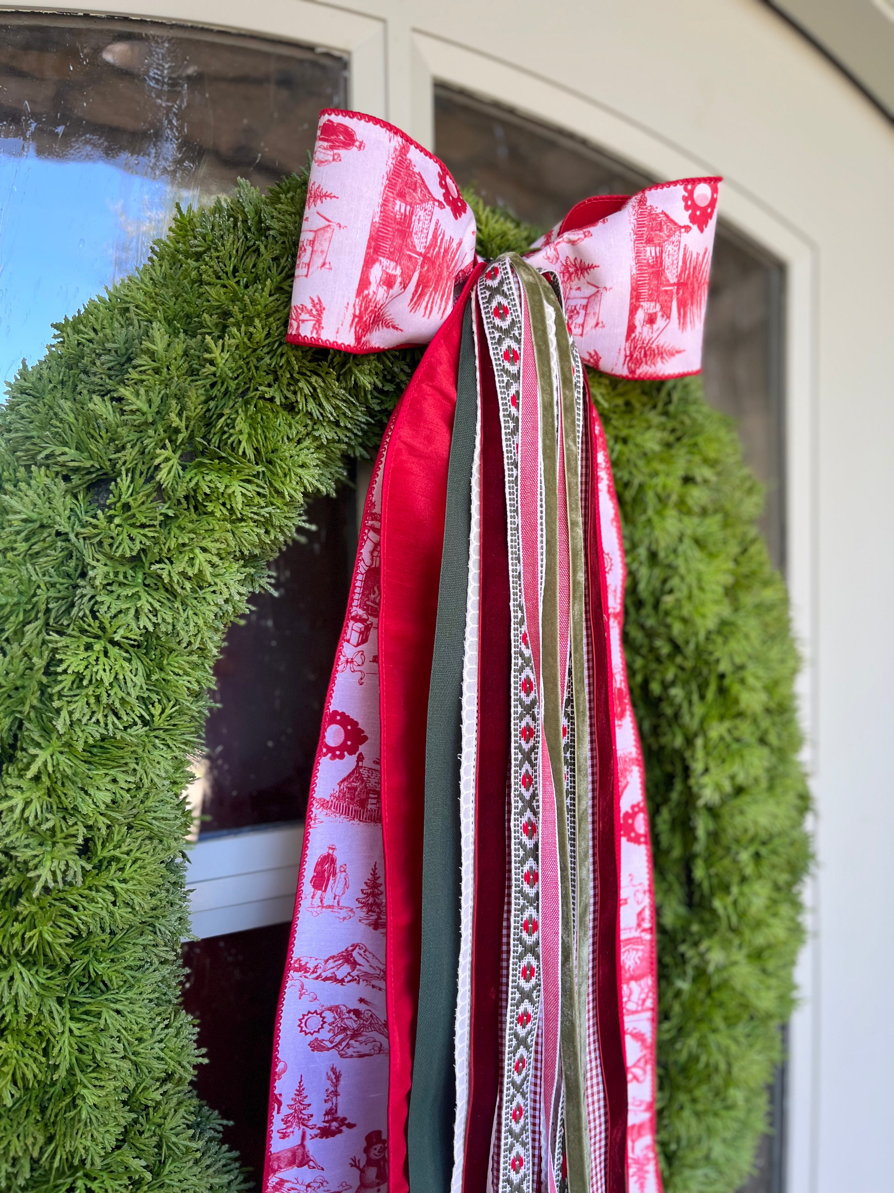 Noël Toile Wreath Ribbon