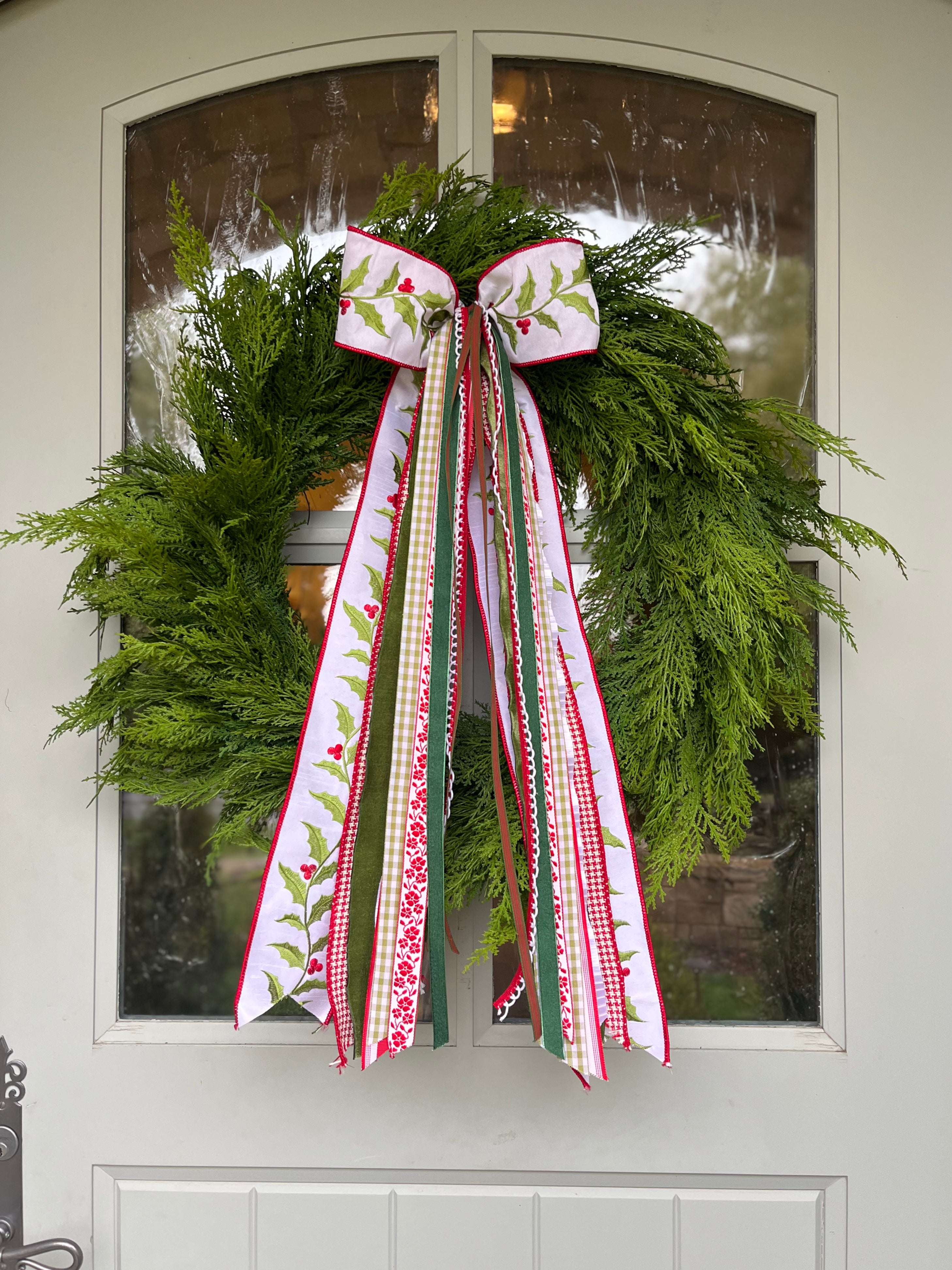 Holly and Ivy Wreath Ribbon