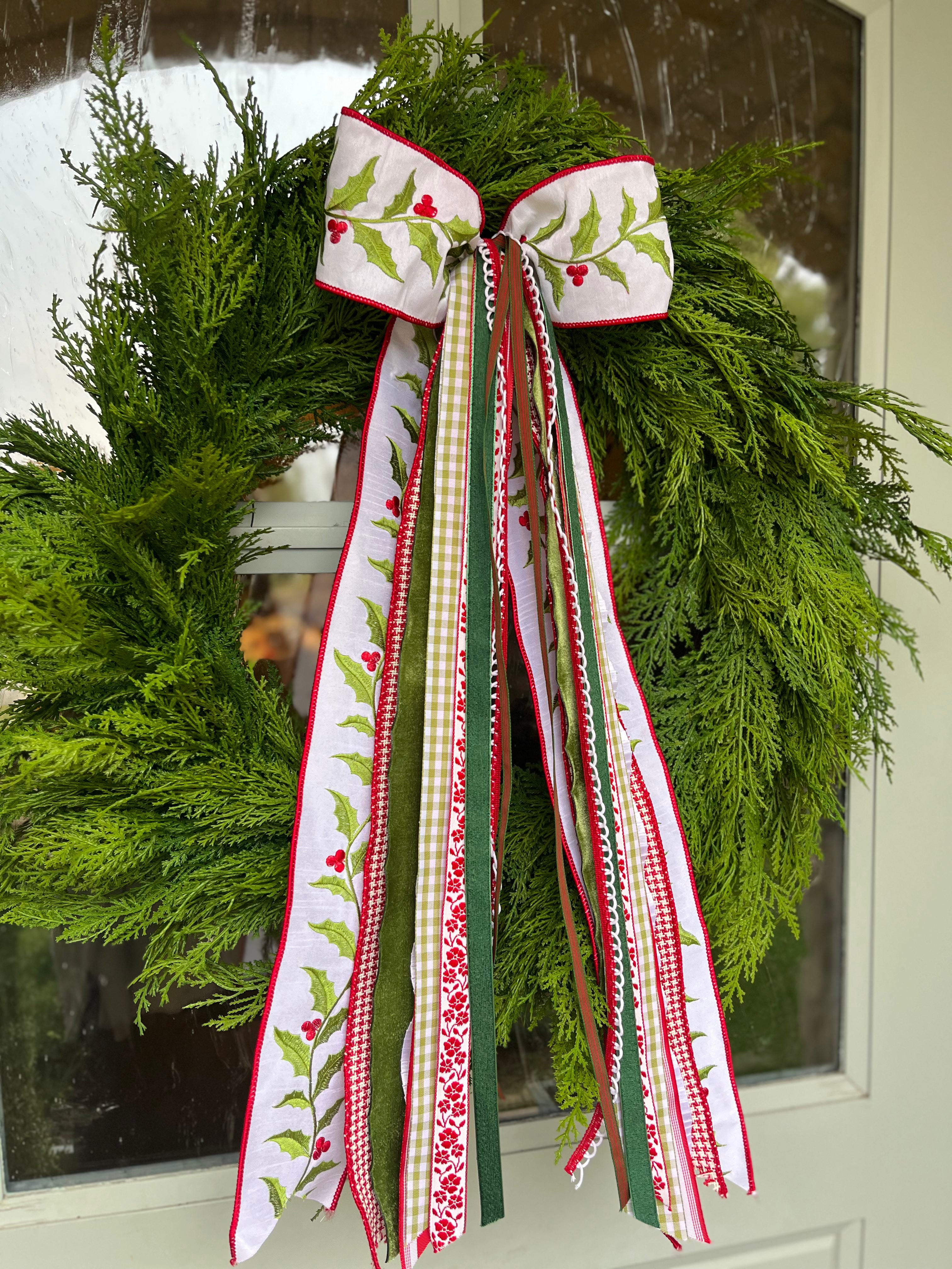 Holly and Ivy Wreath Ribbon