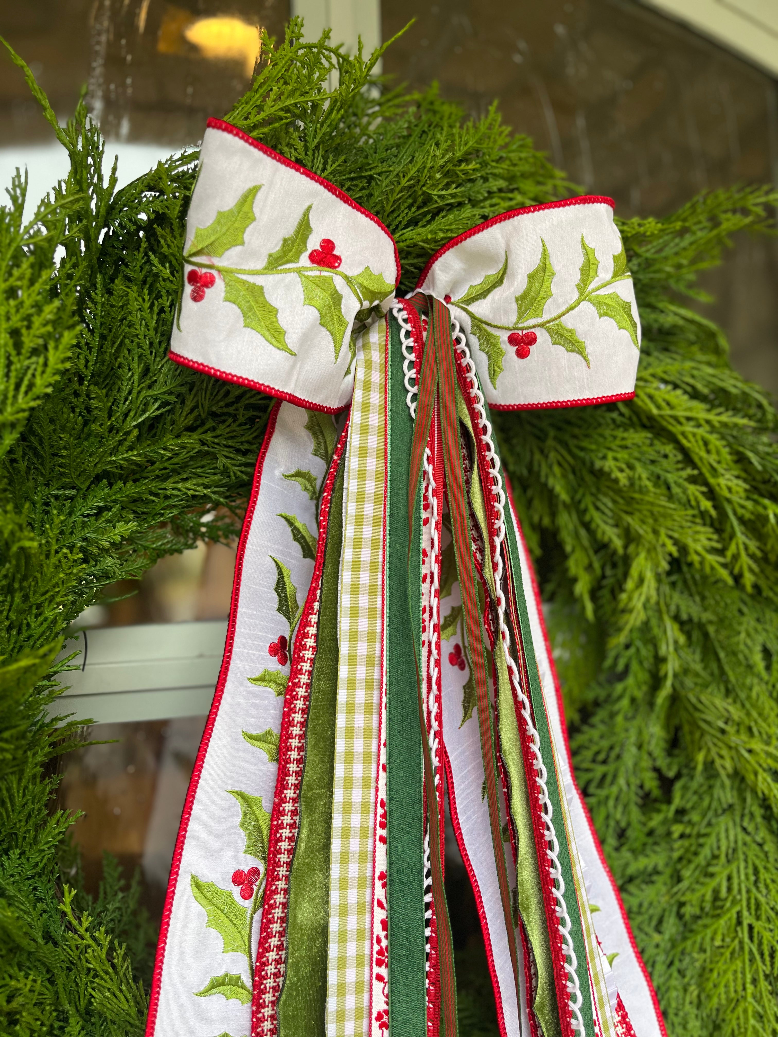 Holly and Ivy Wreath Ribbon
