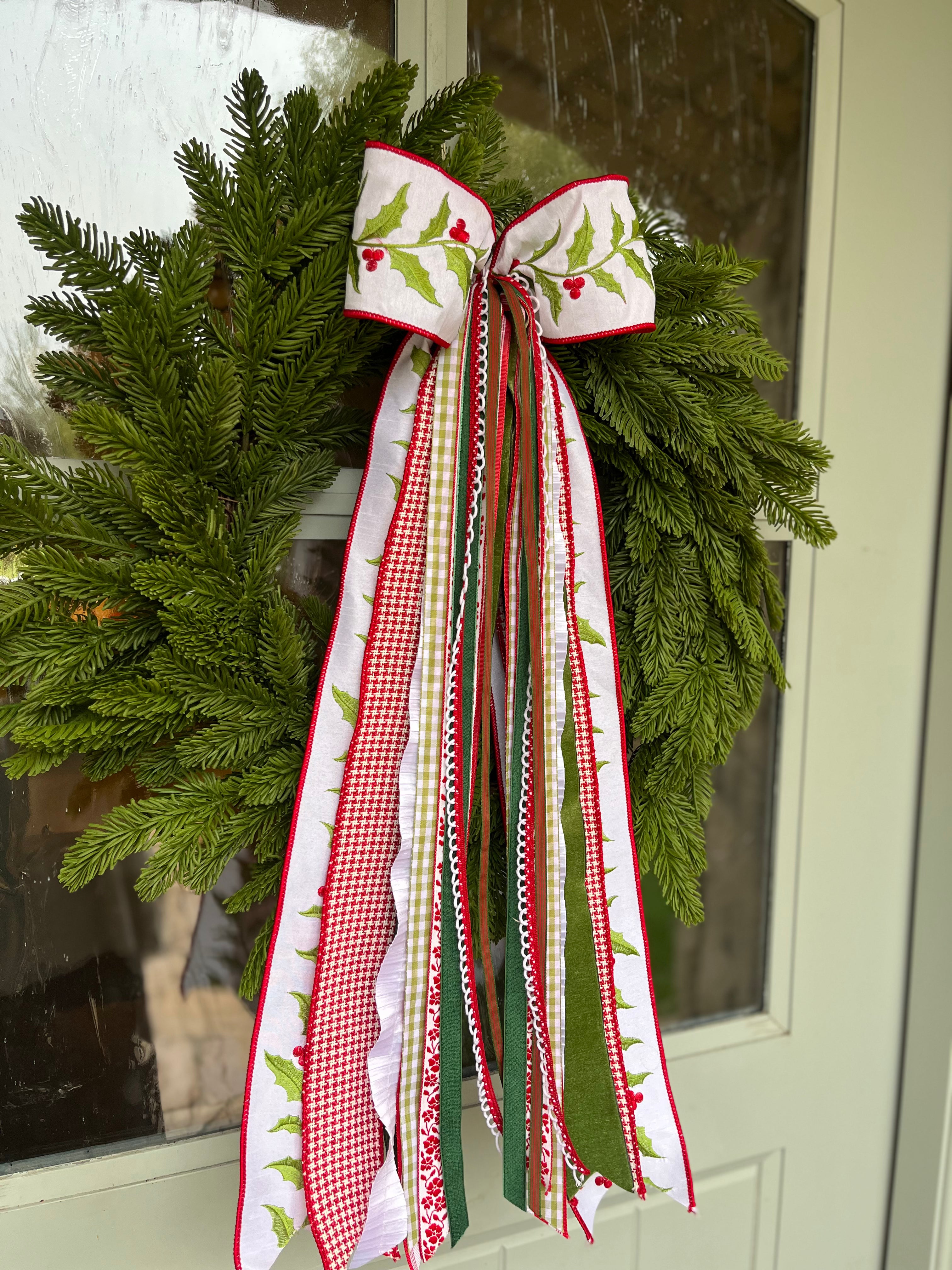 Holly and Ivy Wreath Ribbon