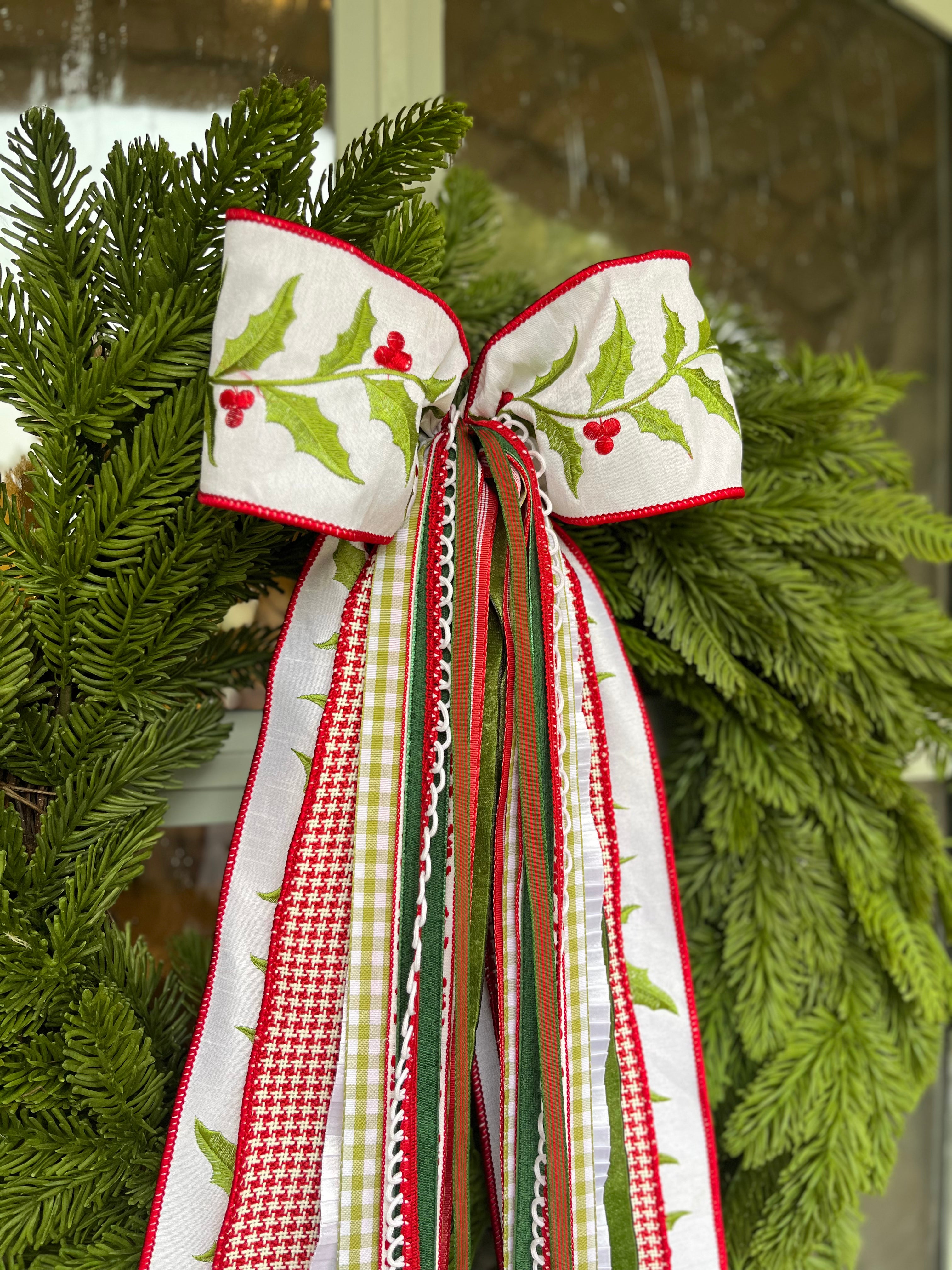 Holly and Ivy Wreath Ribbon
