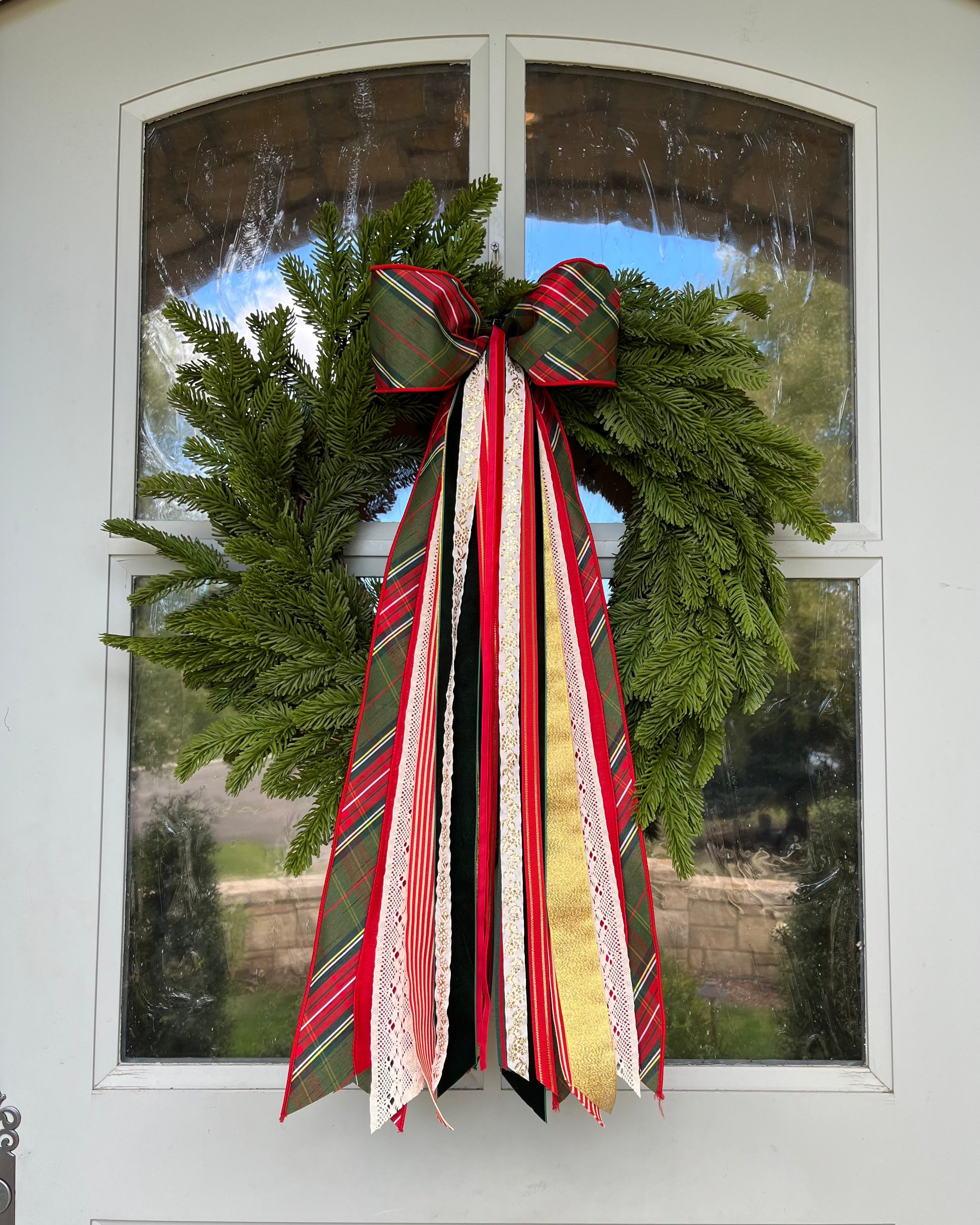 Plaid Tidings Wreath Ribbon