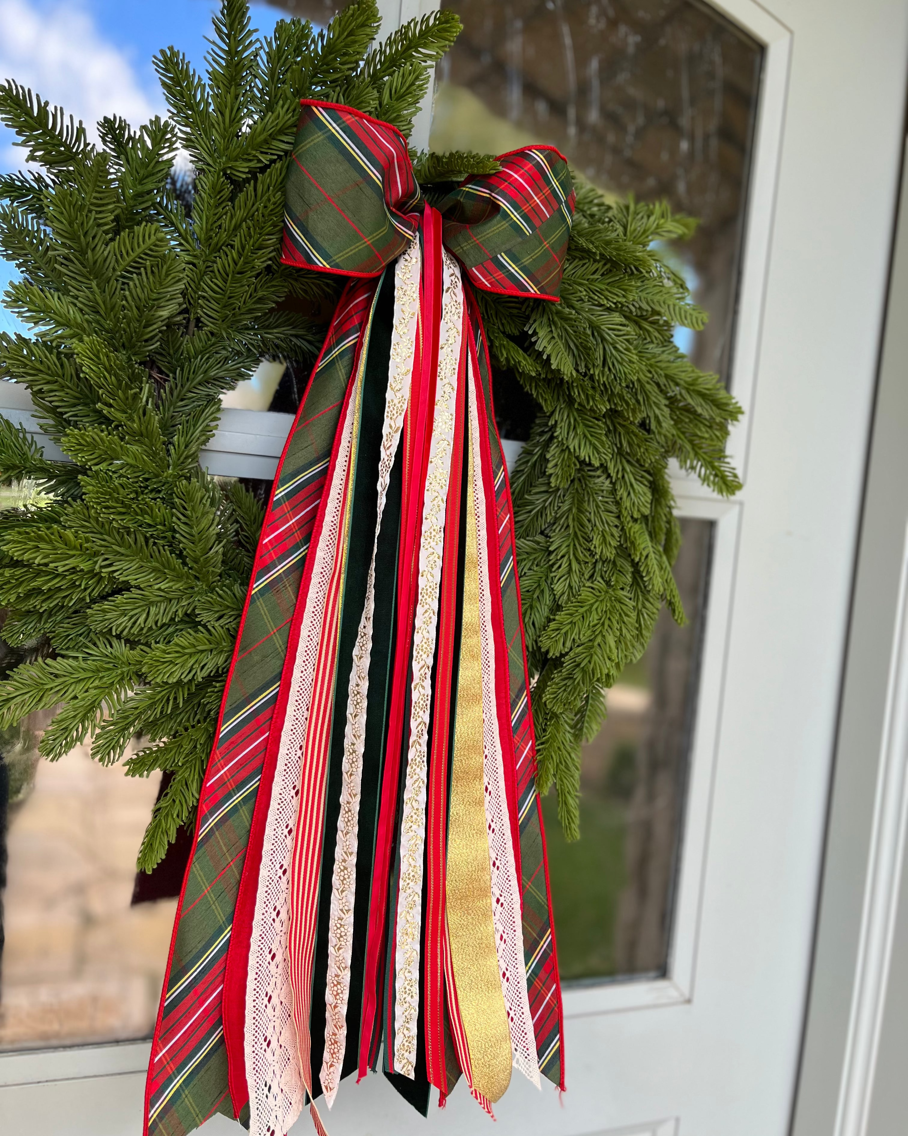Plaid Tidings Wreath Ribbon