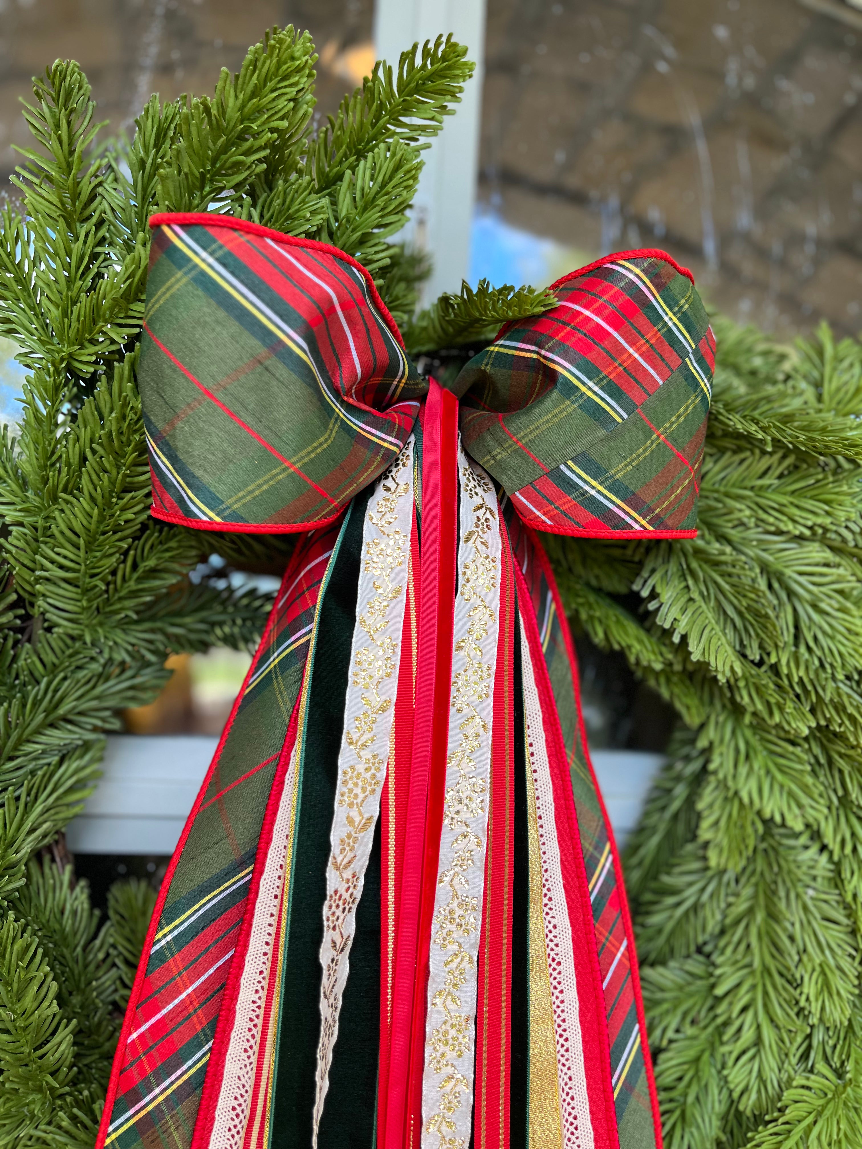 Plaid Tidings Wreath Ribbon
