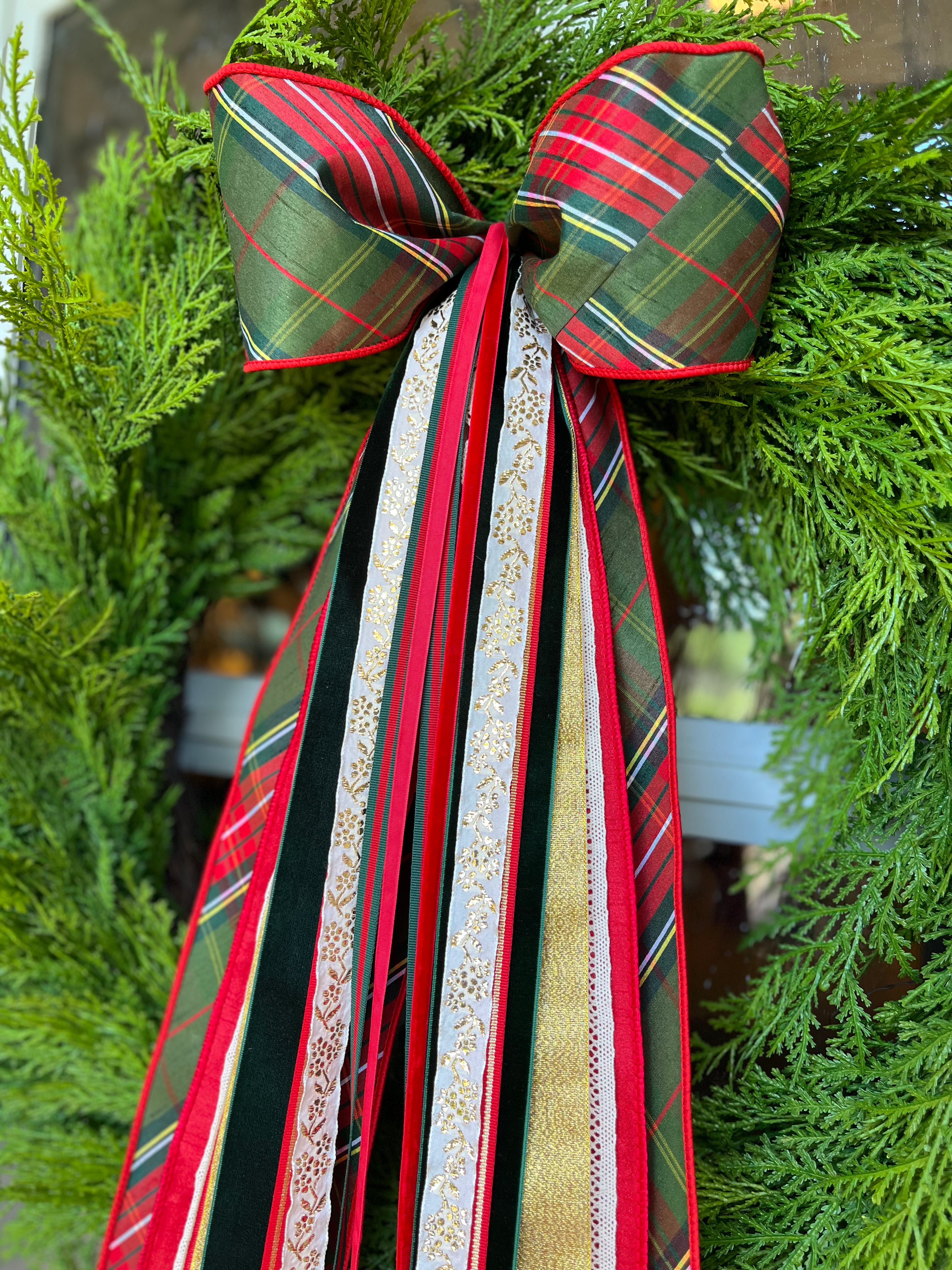 Plaid Tidings Wreath Ribbon