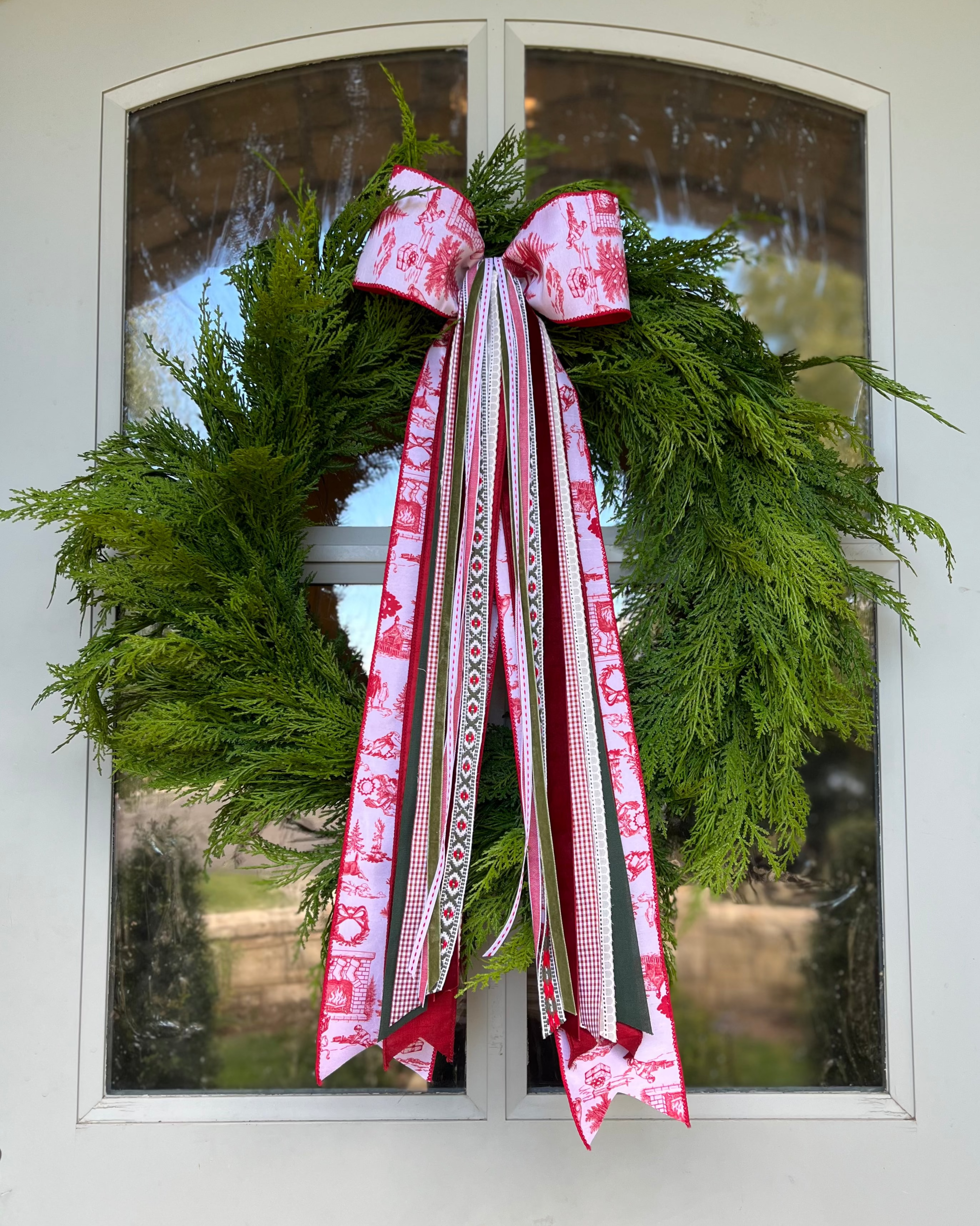 Noël Toile Wreath Ribbon