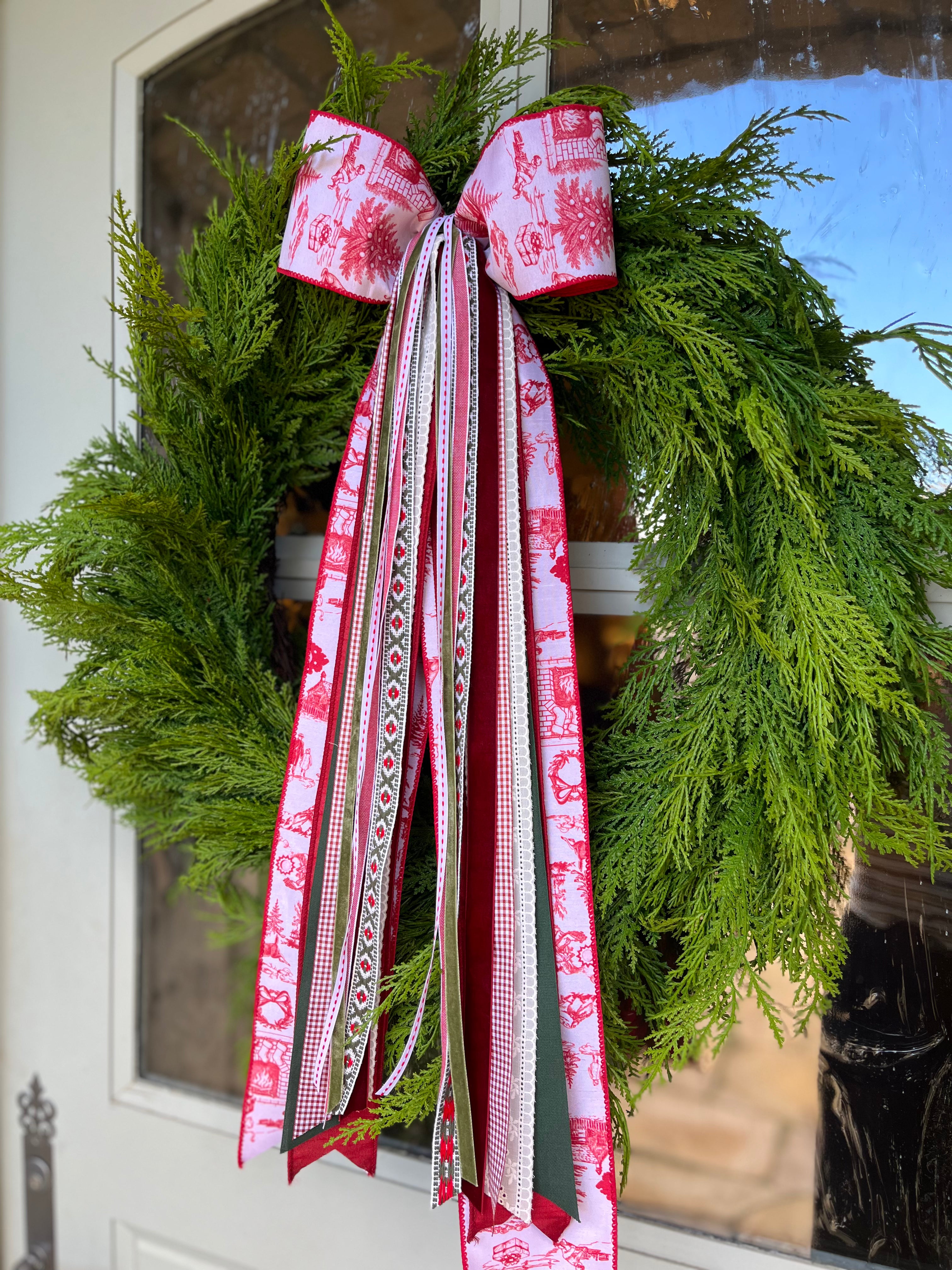 Noël Toile Wreath Ribbon