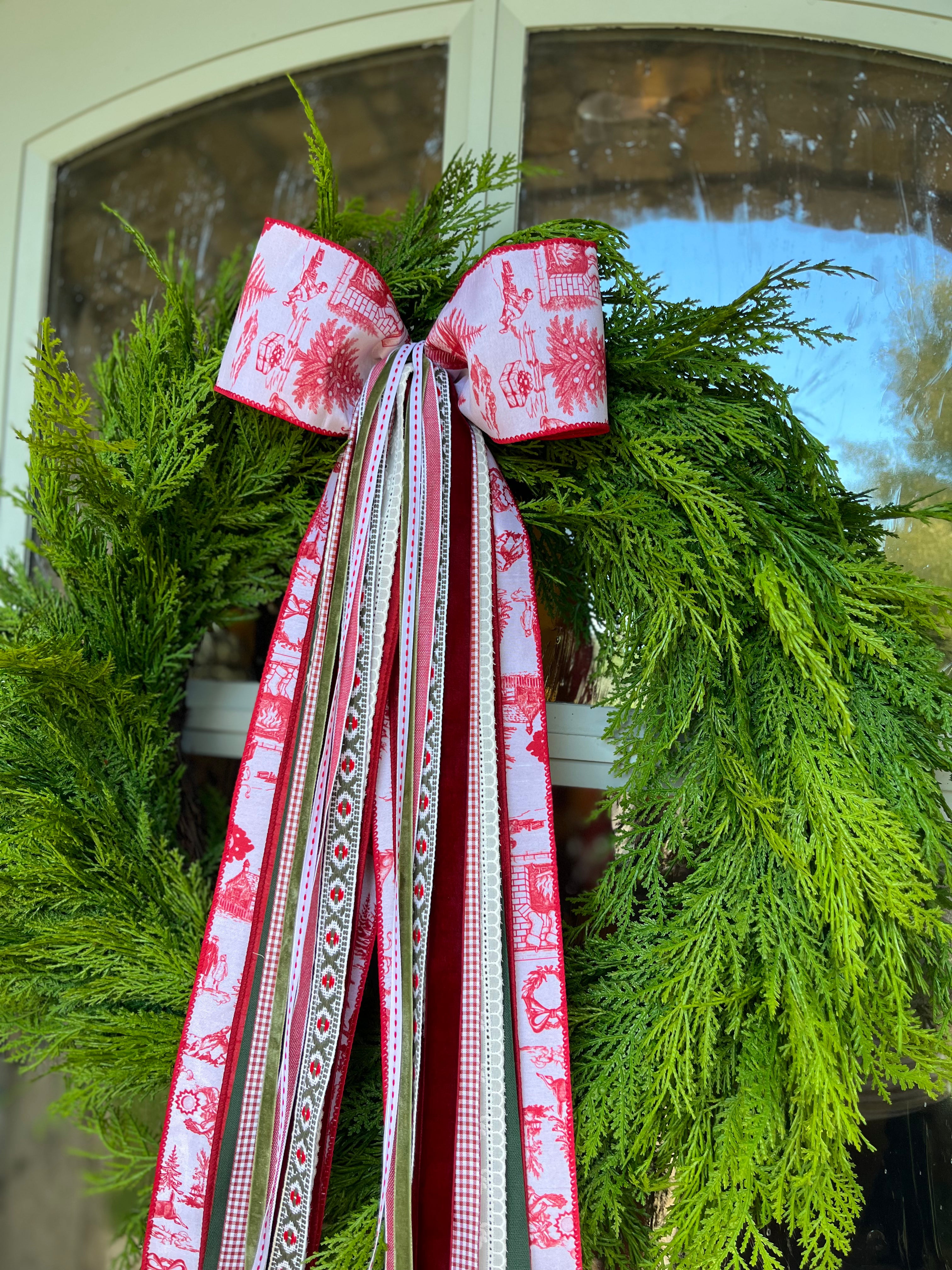 Noël Toile Wreath Ribbon