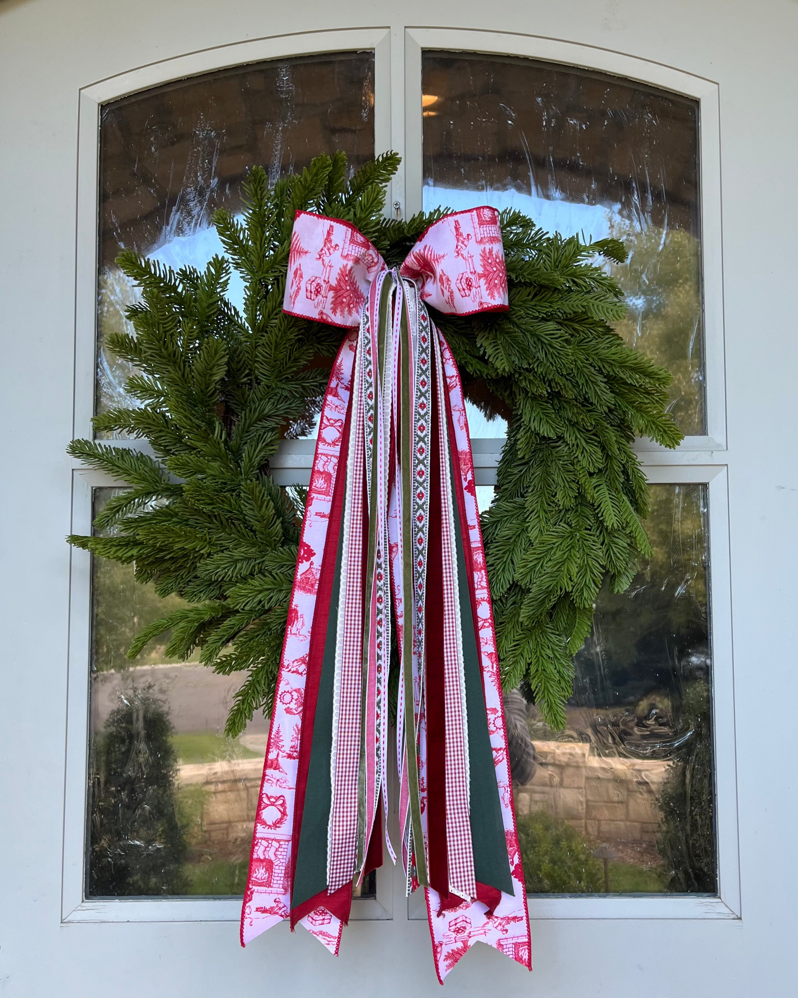 Noël Toile Wreath Ribbon
