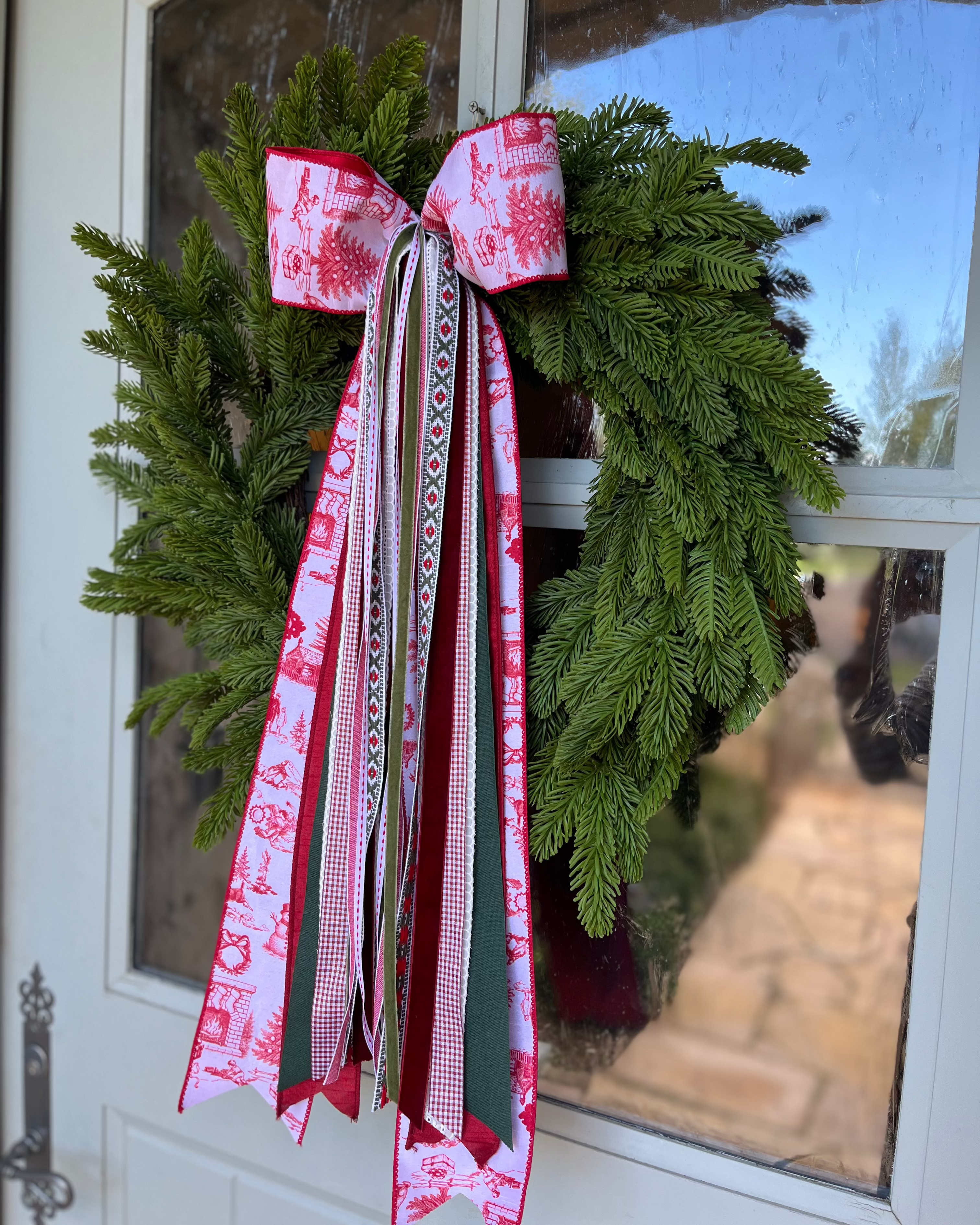 Noël Toile Wreath Ribbon