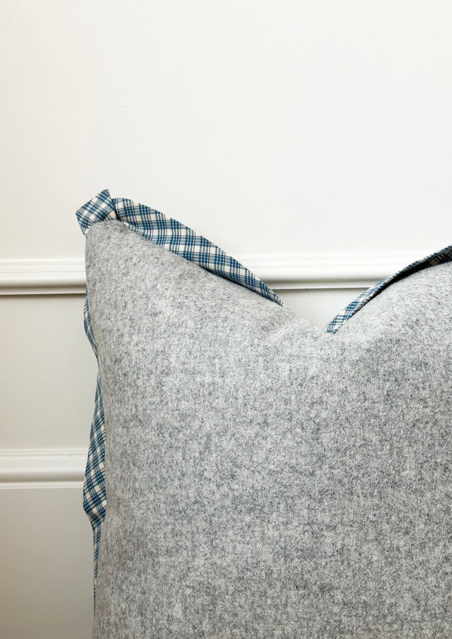 Pewter Wool w/Flange Pillow Cover