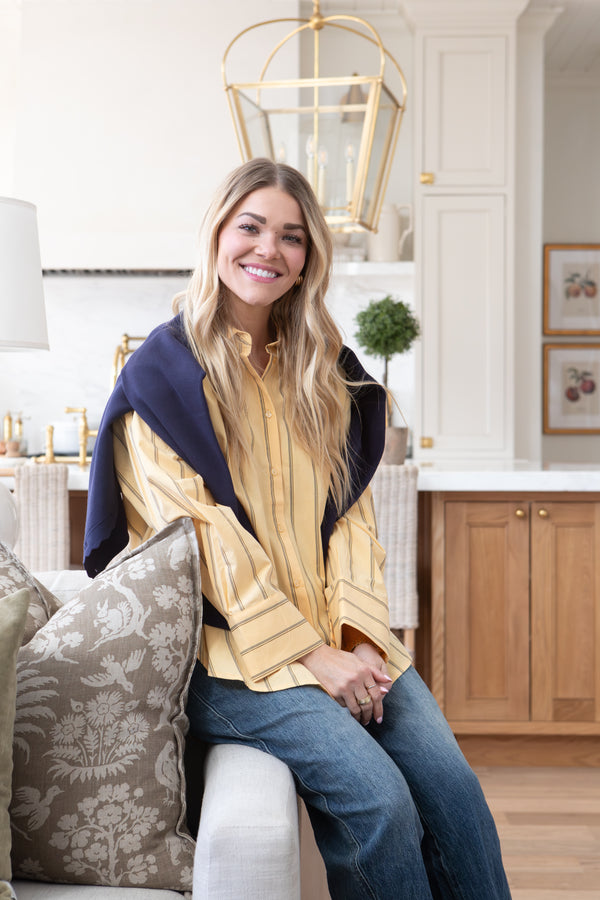 The Erica Top Yellow | Striped Button-Down Shirt