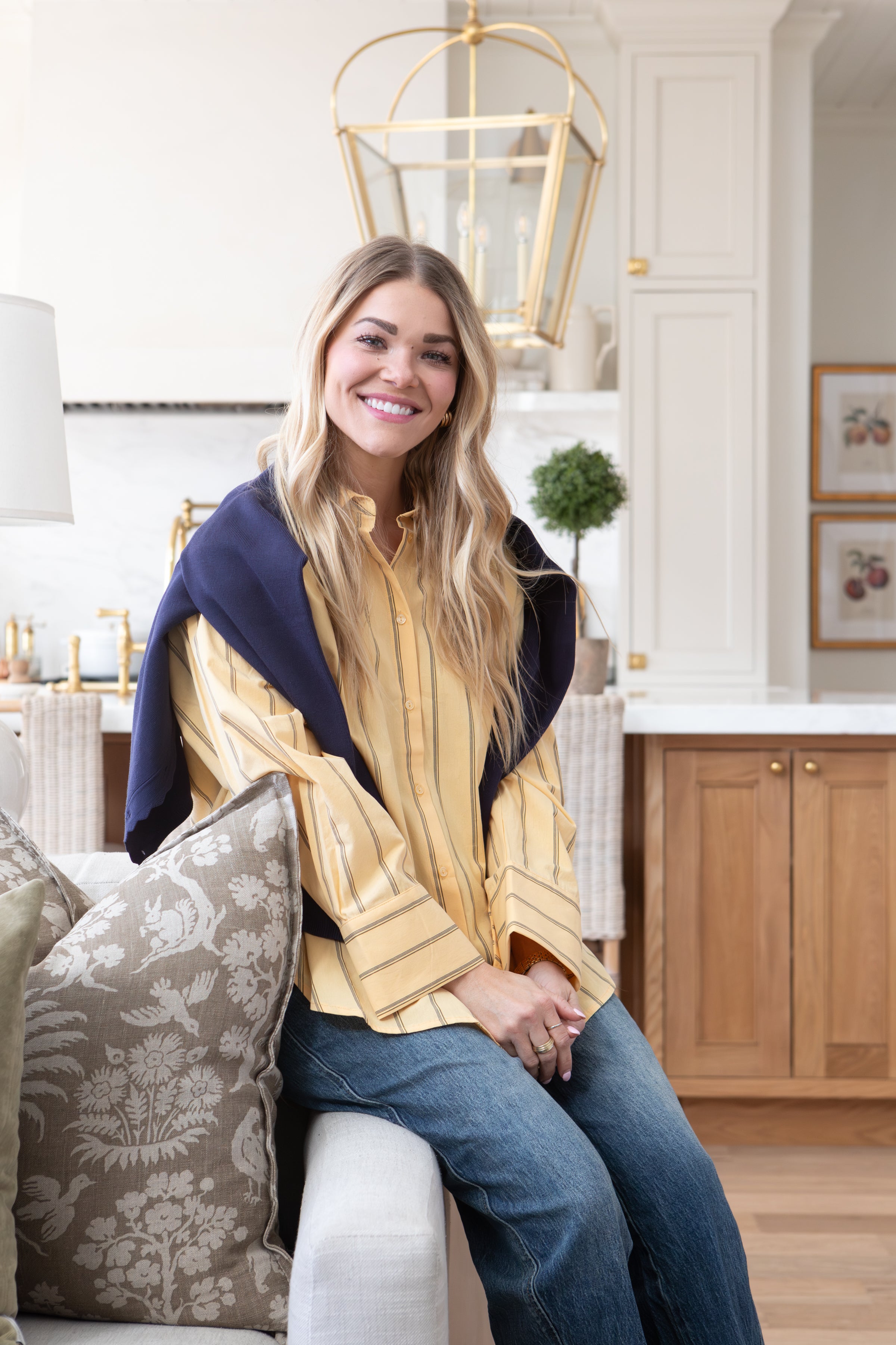 The Erica Top Yellow | Striped Button-Down Shirt