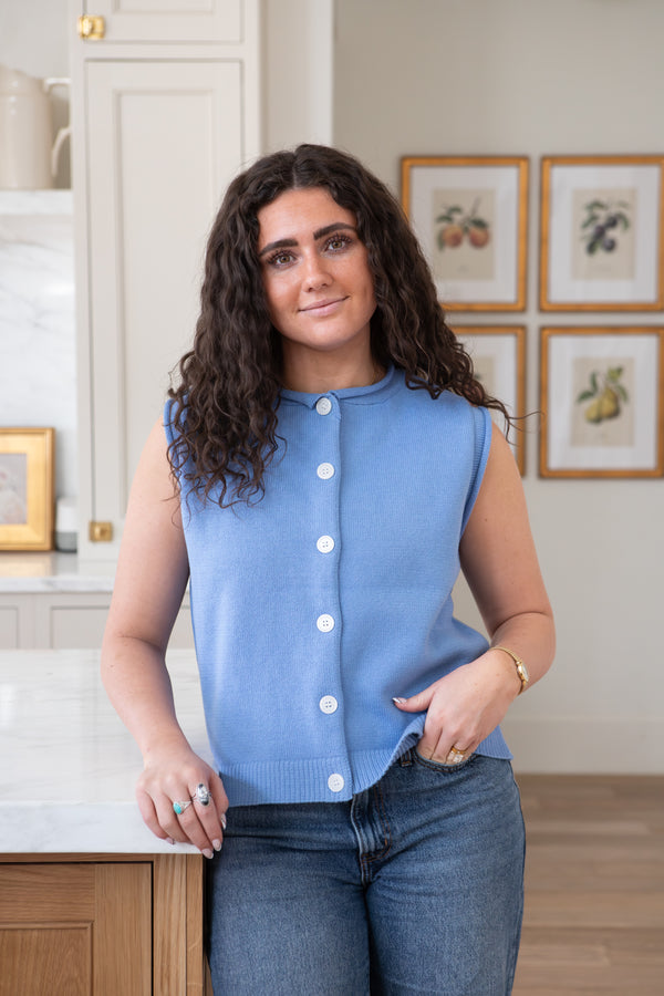 Seabreeze Rolled Hem Sweater Vest