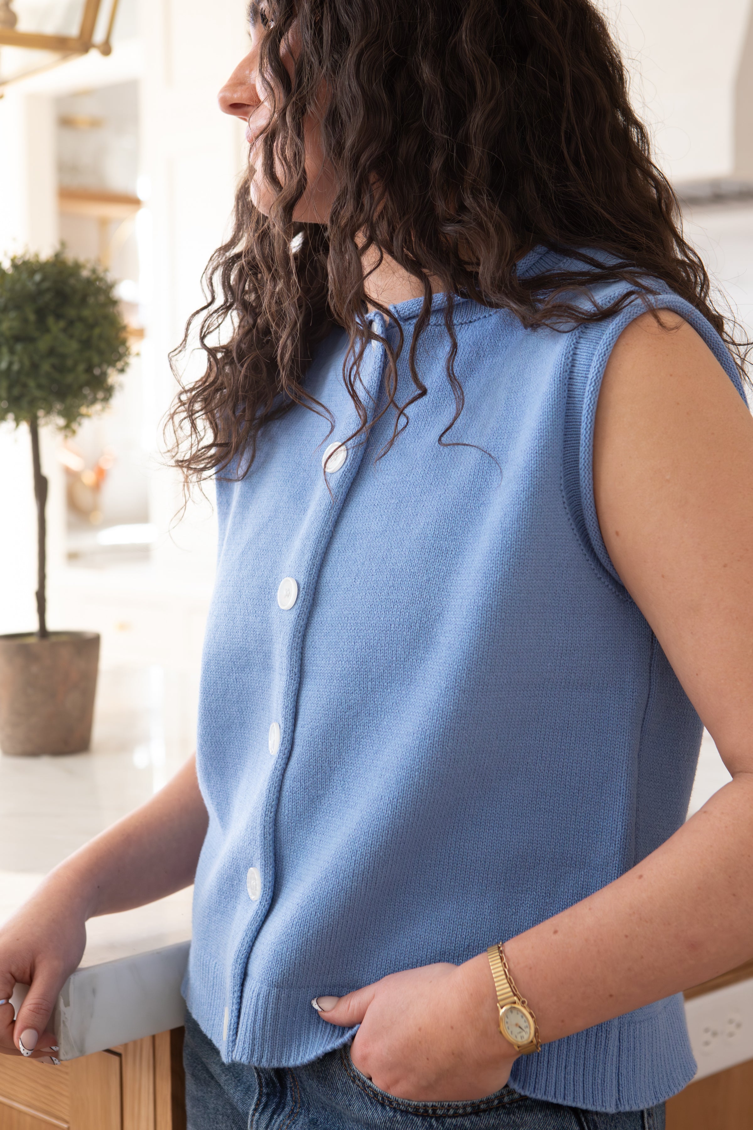 Seabreeze Rolled Hem Sweater Vest