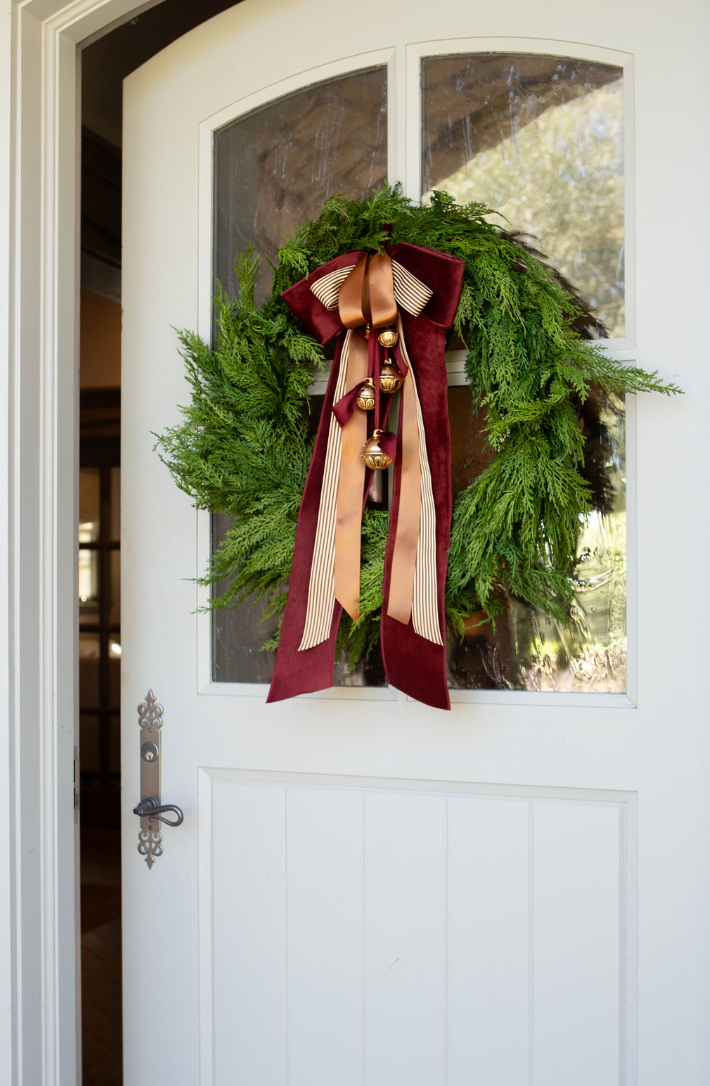 Brass Sleigh Bells with Silk Ribbon