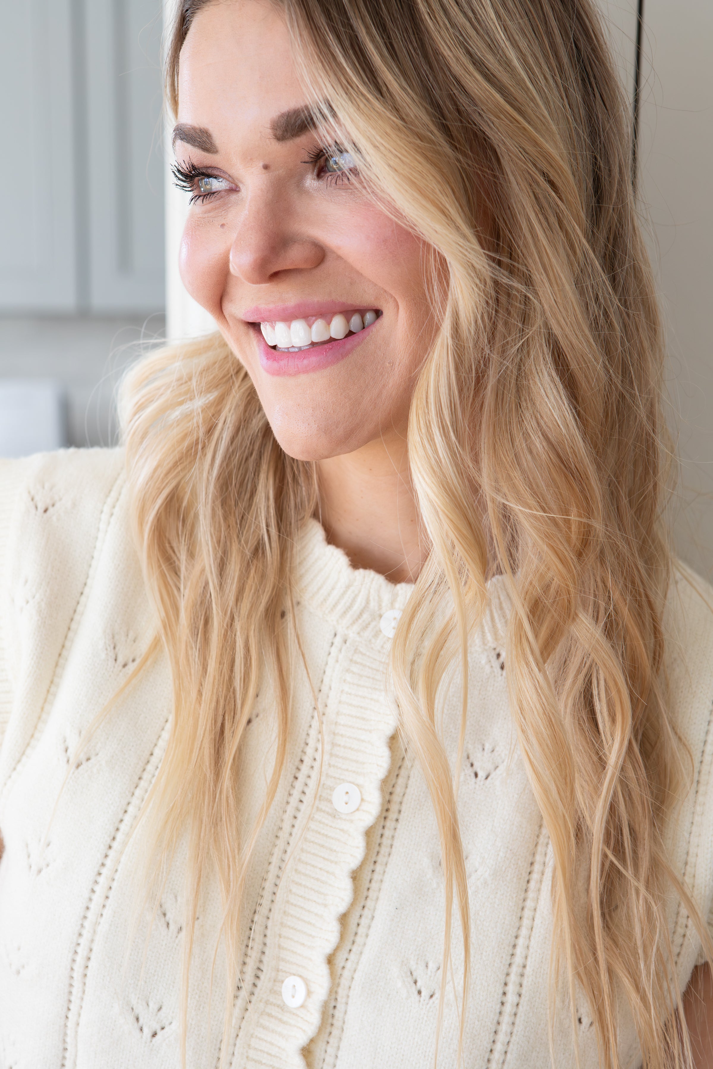 Linda Pointelle Sweater Vest