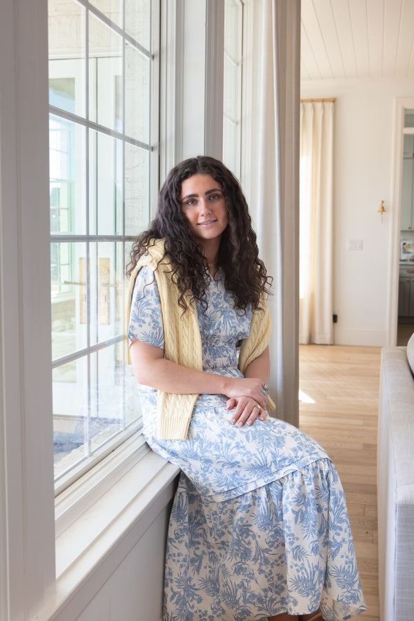 Woven Floral Print Tiered Midi Dress