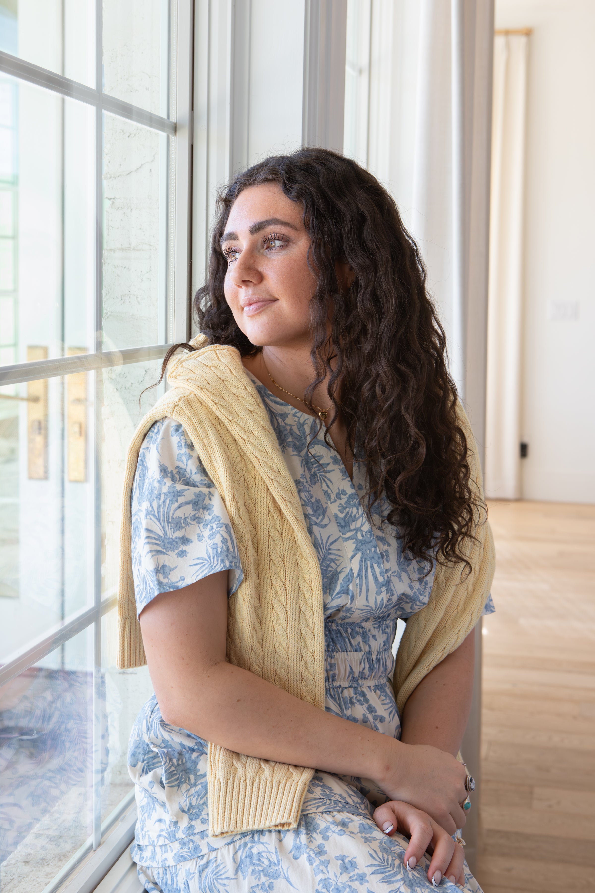 Woven Floral Print Tiered Midi Dress