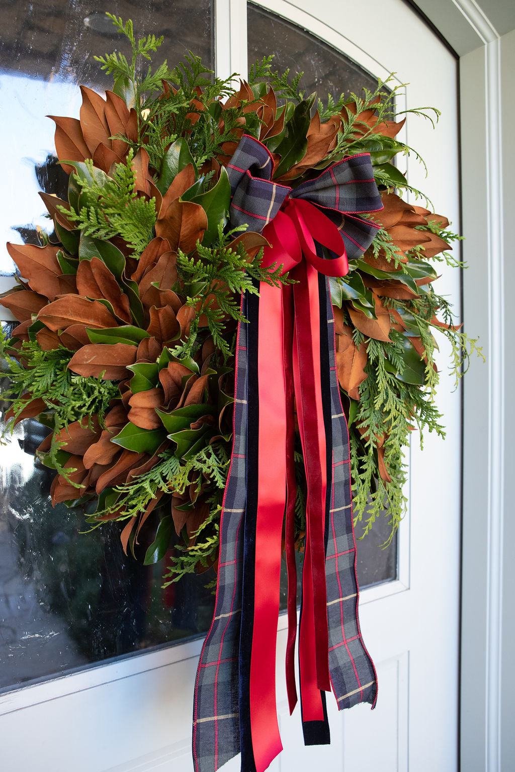Fresh Holiday Cedar and Magnolia 28″ Wreath