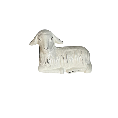 Cast Iron Lamb Figurine Antique White - Antique White