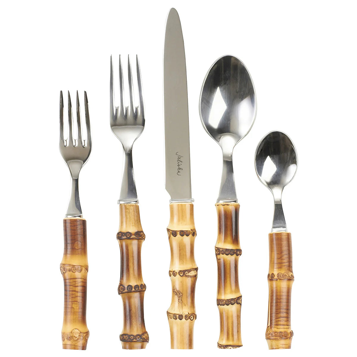 Natural Bamboo 5 Piece Place Setting