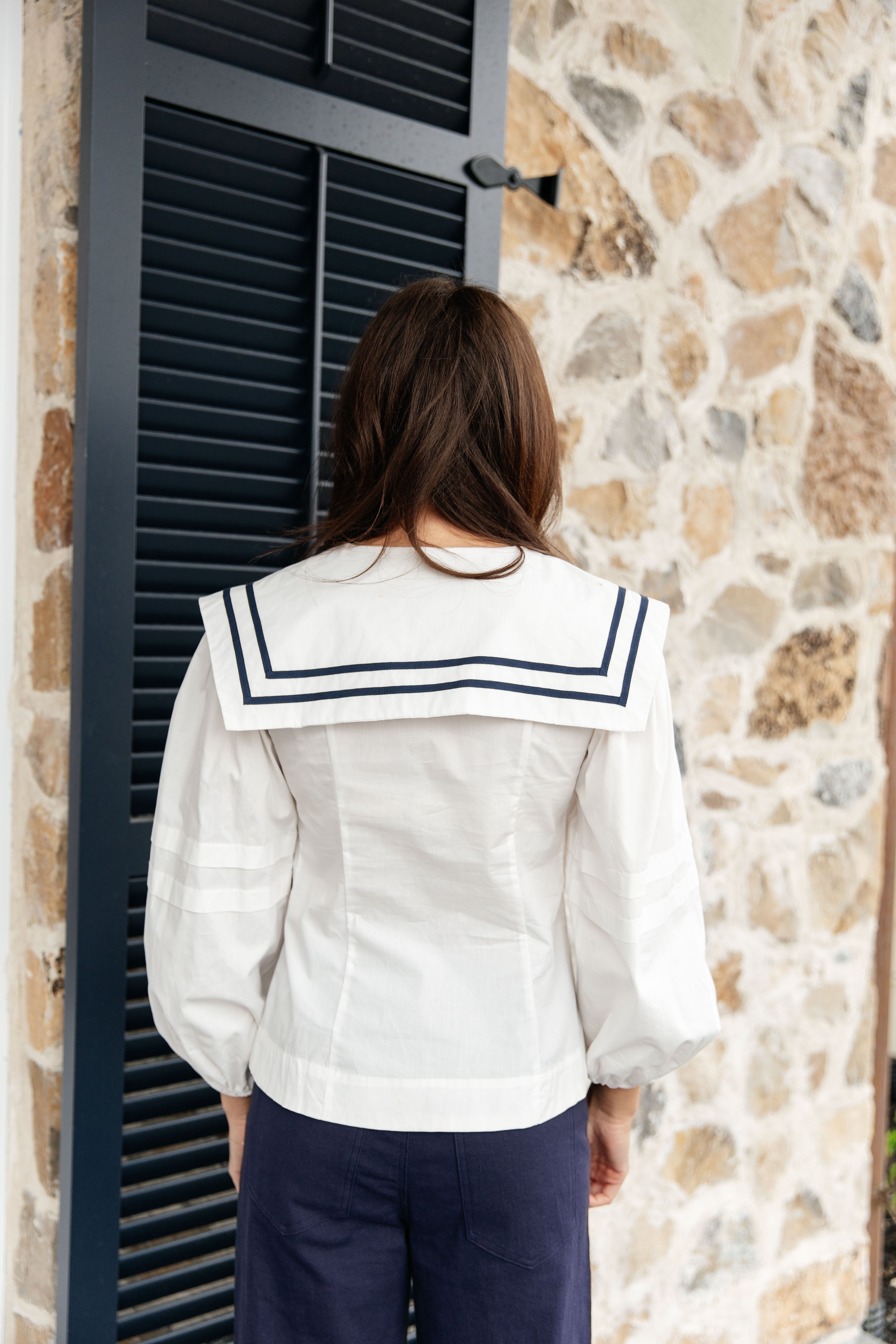Nautical Collar Button Down Shirt