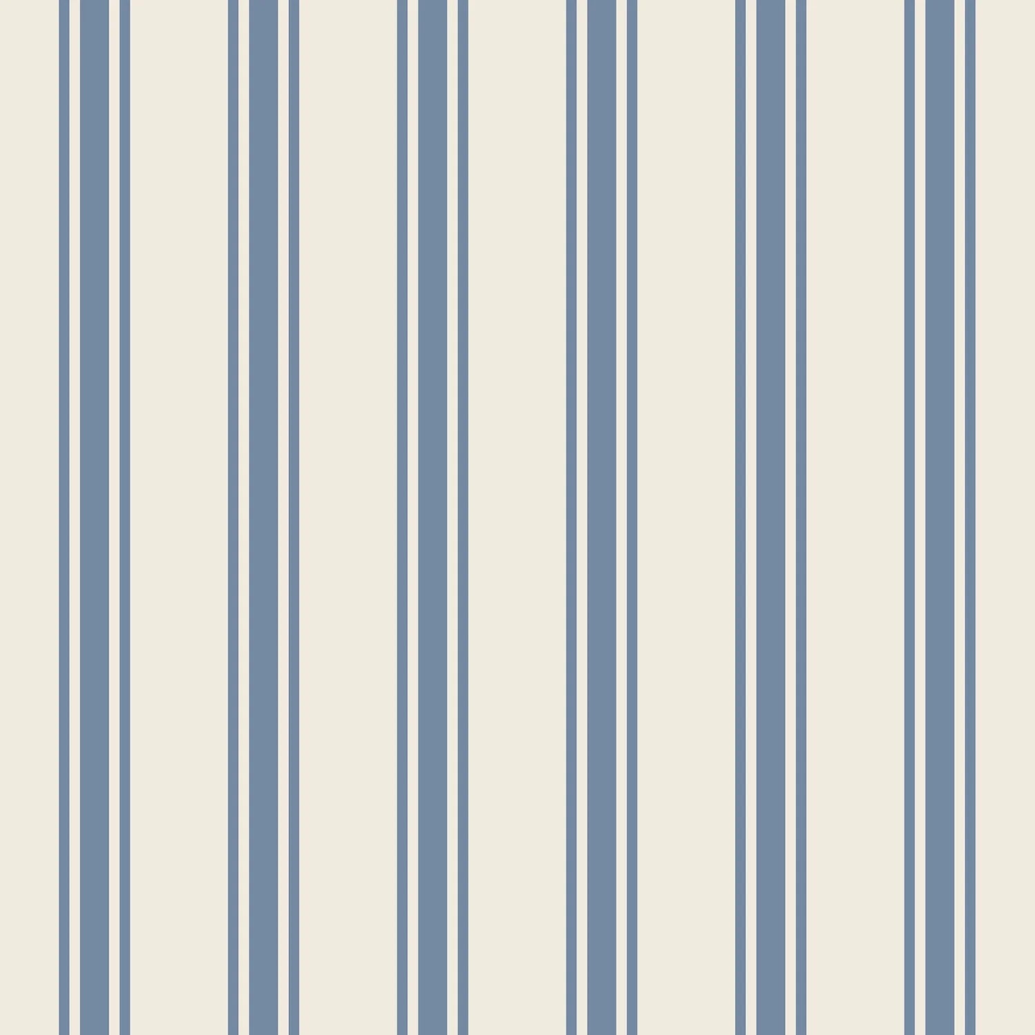 Cornflower Blue Linen Stripe Cocktail Napkins