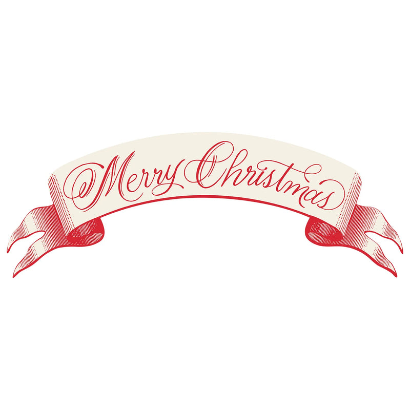 Red Merry Christmas Banner Table Accent